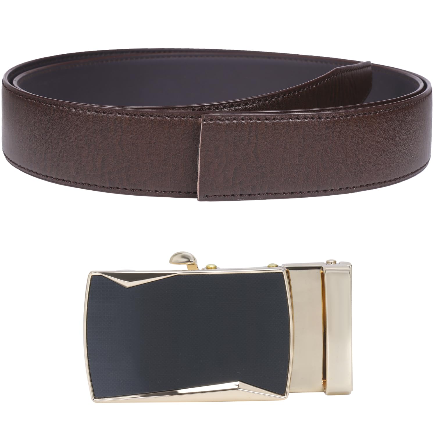 Labnoft Men's Pu Leather Auto Lock Belt - Brown - Image 5