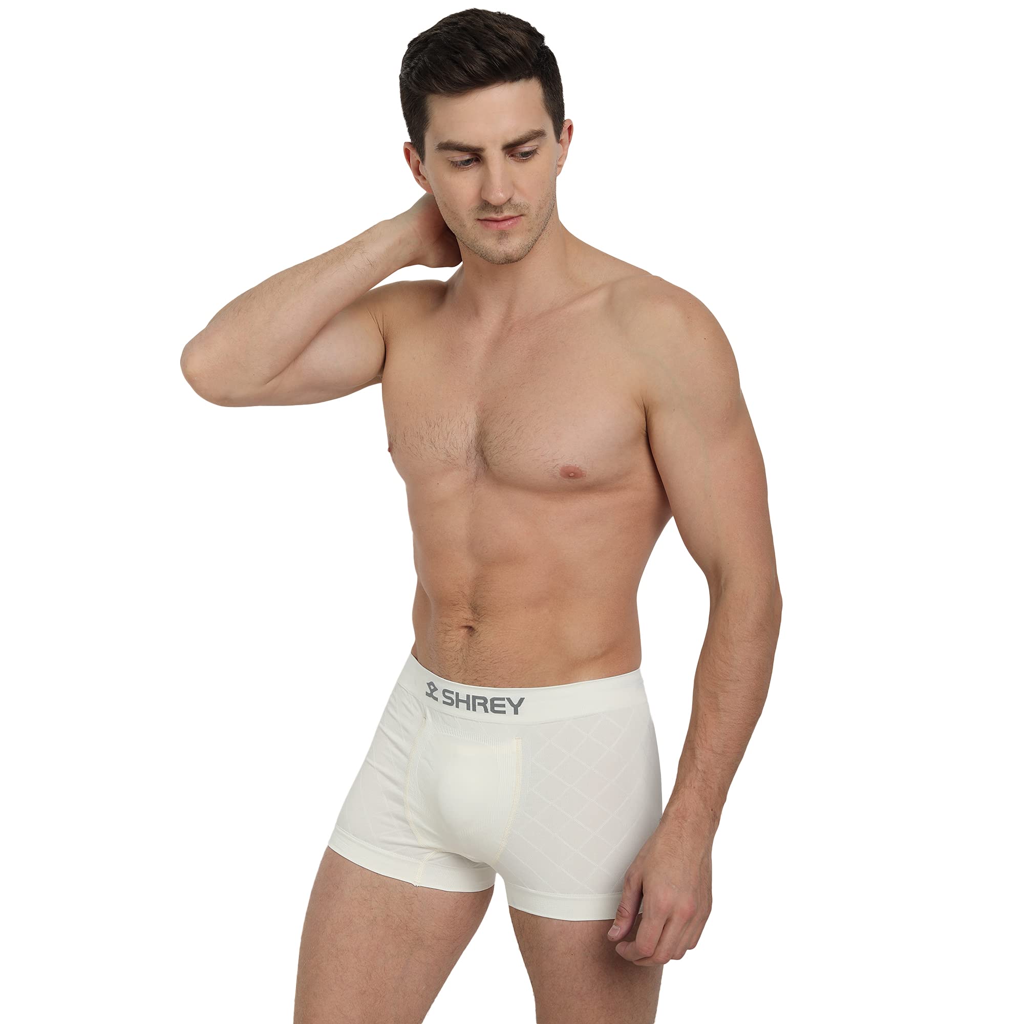 SHREY Athletic Supporter Trunk for Men - Off White - Image 4