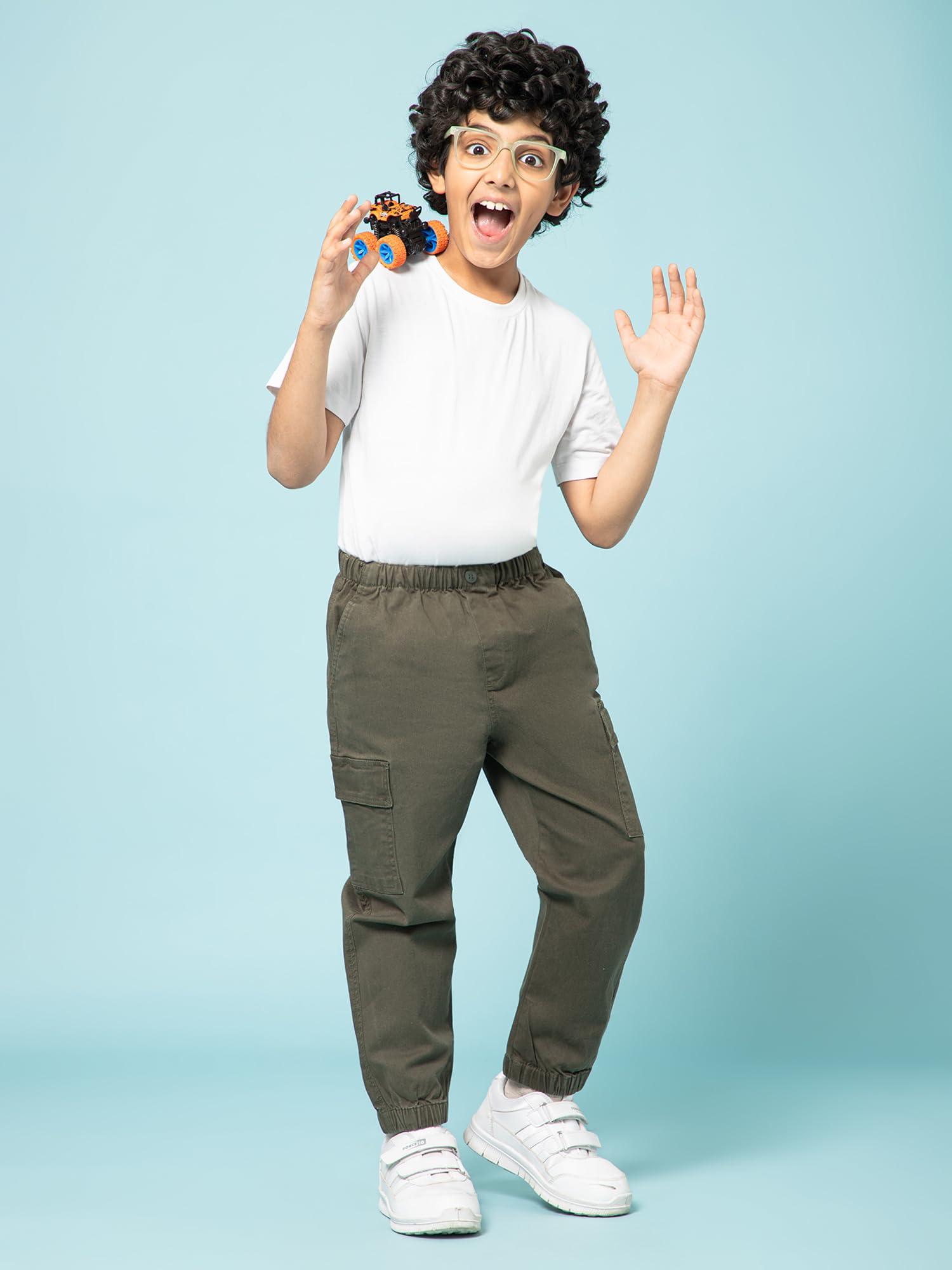 Alan Jones Kids Cargo Joggers - Olive - Image 2