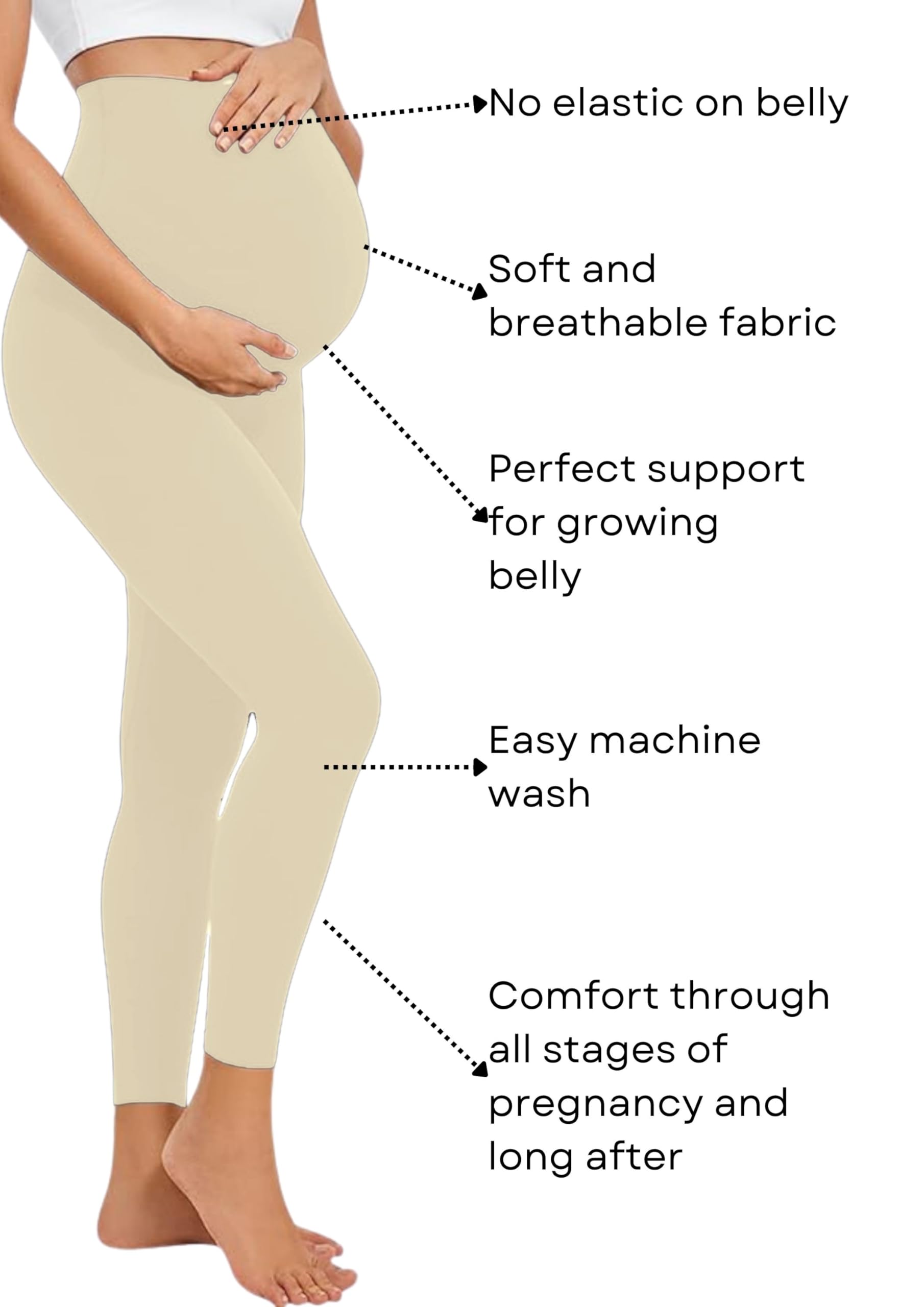 Litelooks Women's Maternity Leggings - Cotton Lycra - Image 4