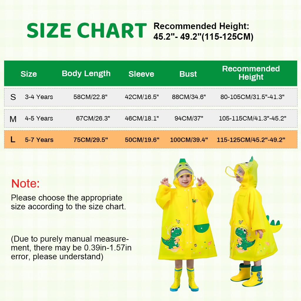 PATPAT Kids Dinosaur Rain Coat EVA Hooded - Image 2