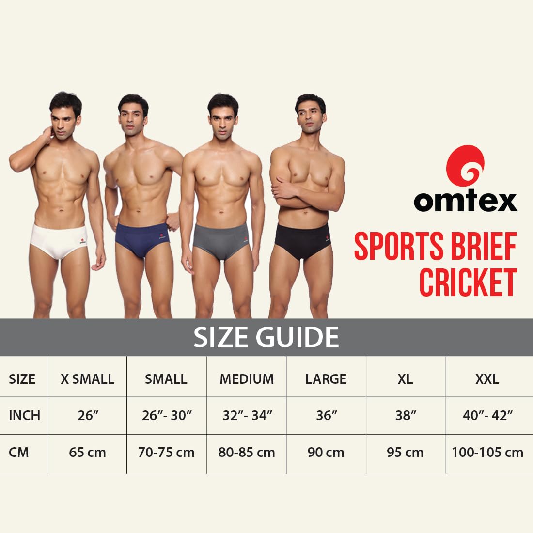 omtex Cricket Brief for Mens Quick Dry - Image 5