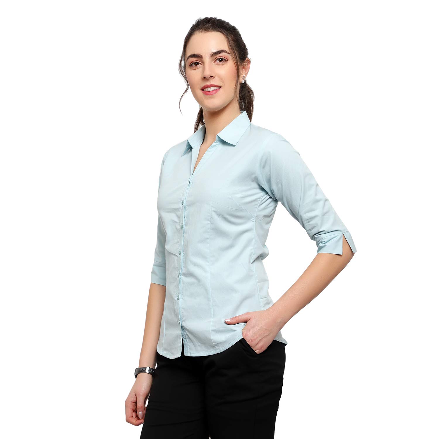 Ronin Women Western Formal Shirts - Blue - Image 3