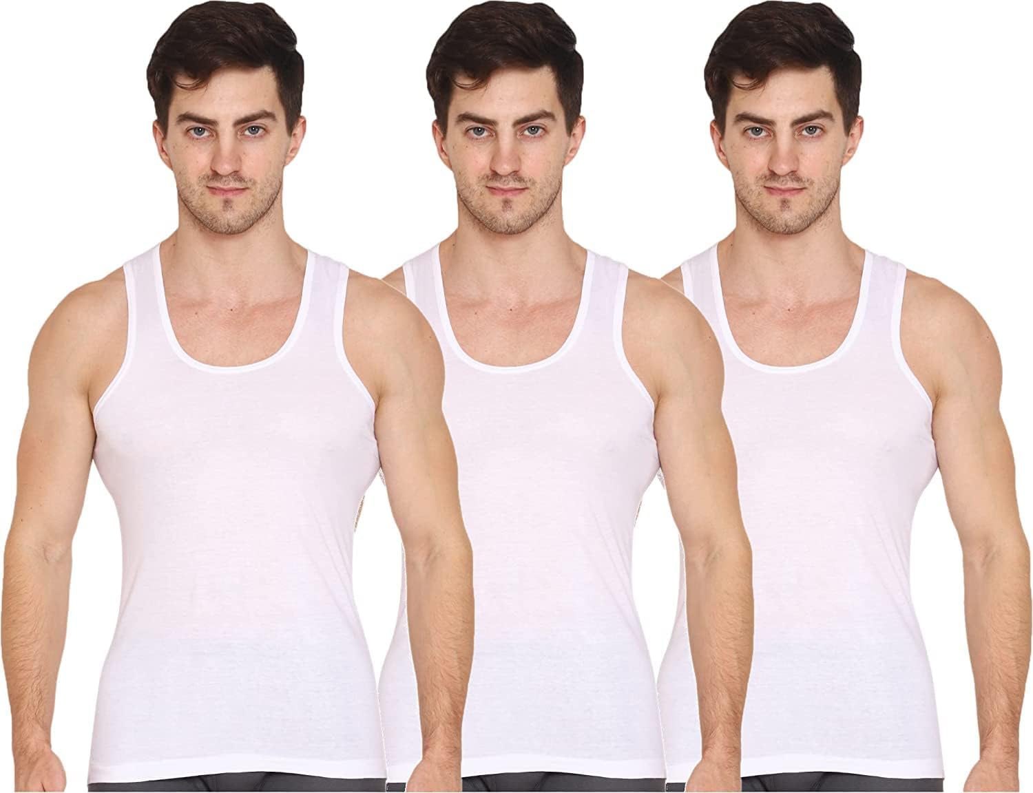 VIP Men's Sleeveless Cotton Vest - White