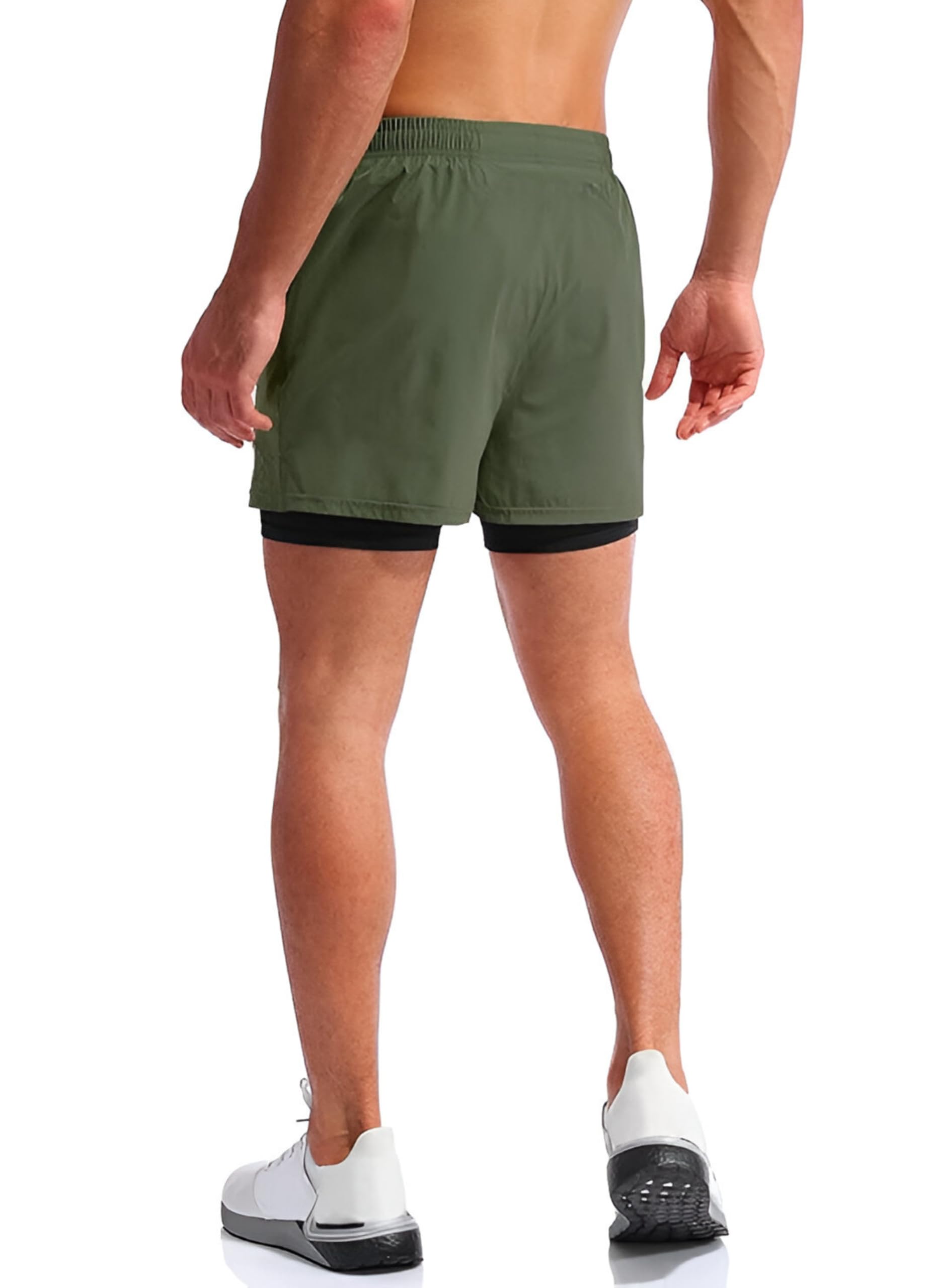 BOLD FITNESS Men's Active Shorts - Olive Green - Image 2