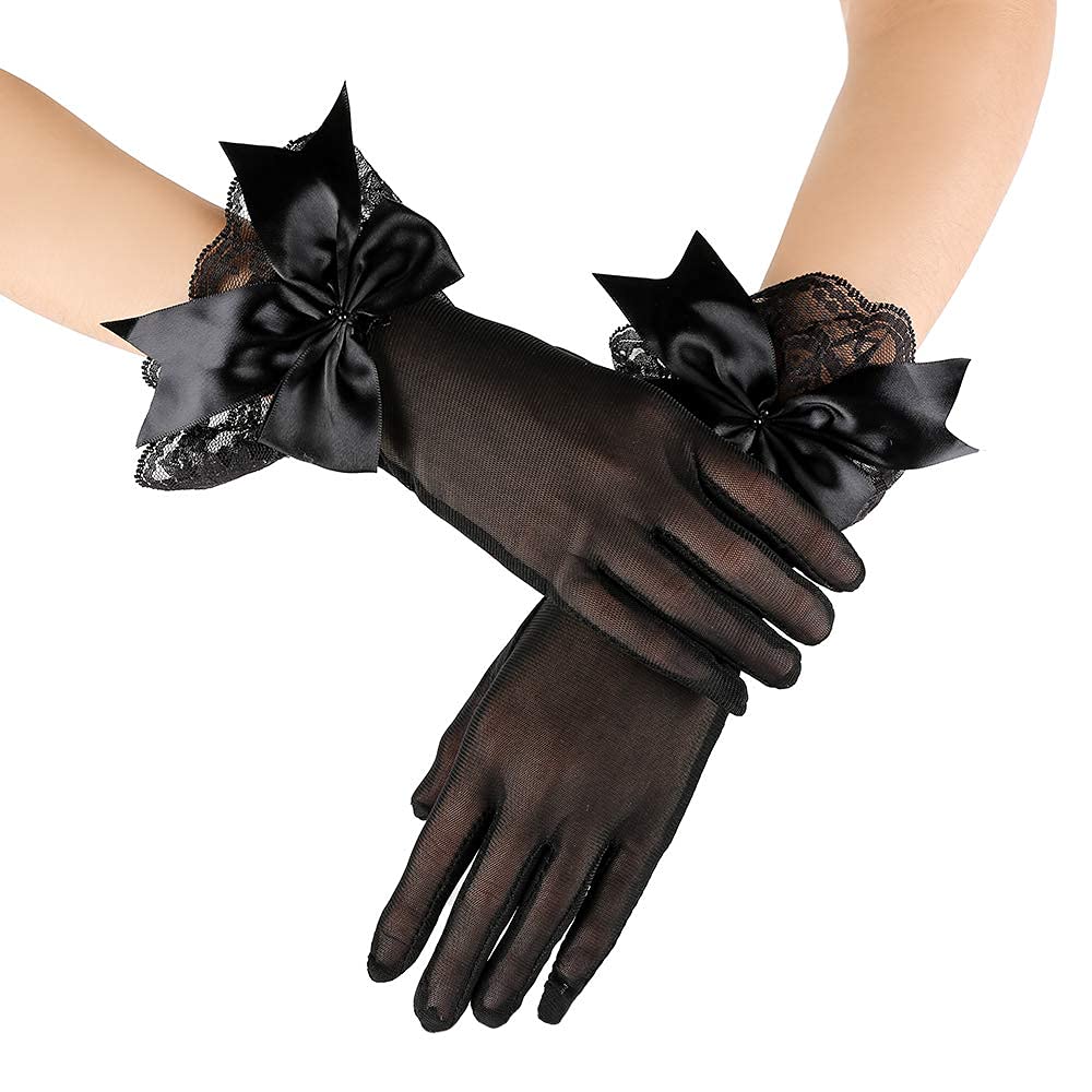 PALAY Lace Gloves for Women - Black