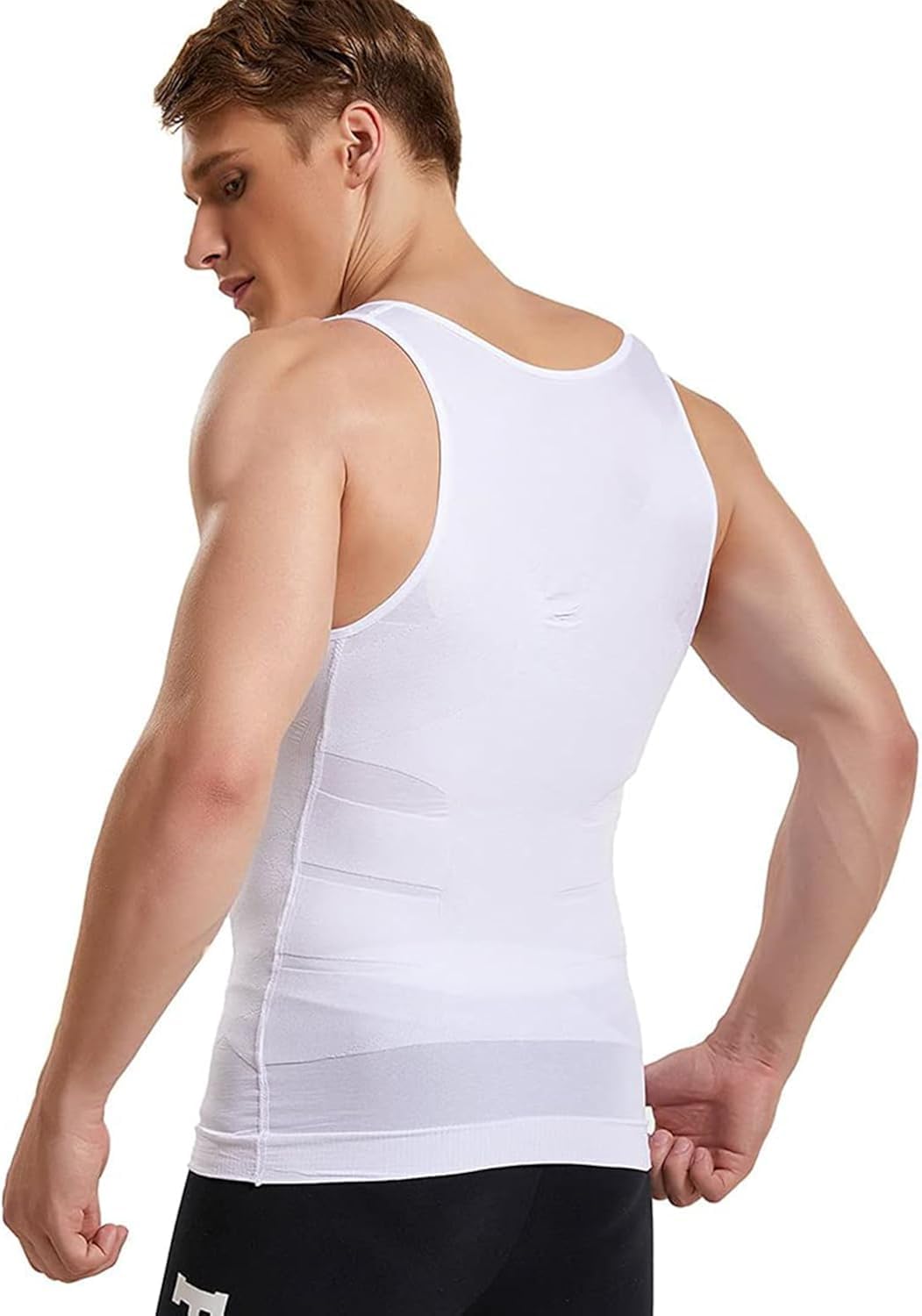 ANSHI Men's Compression Tank Top - White - Image 2