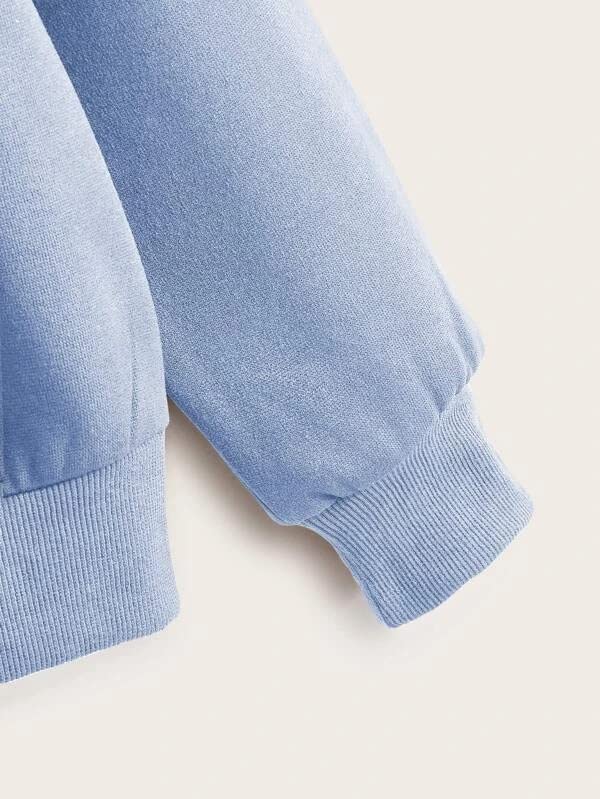 PDKFASHIONS Solid Zipper Hoodie for Womens - Sky Blue - Image 3