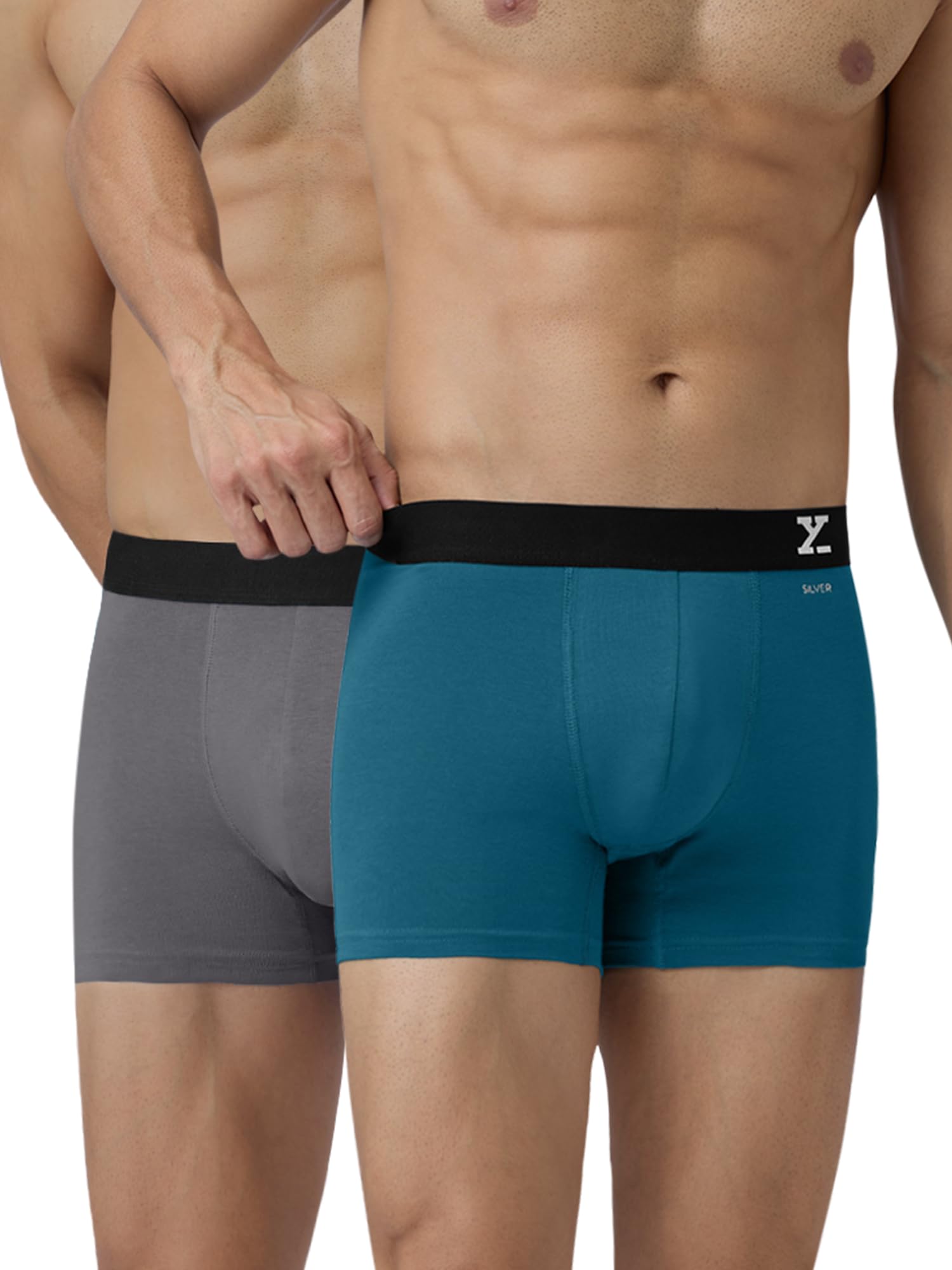 XYXX Men's Cotton Trunks - Legion Blue & Frost Grey