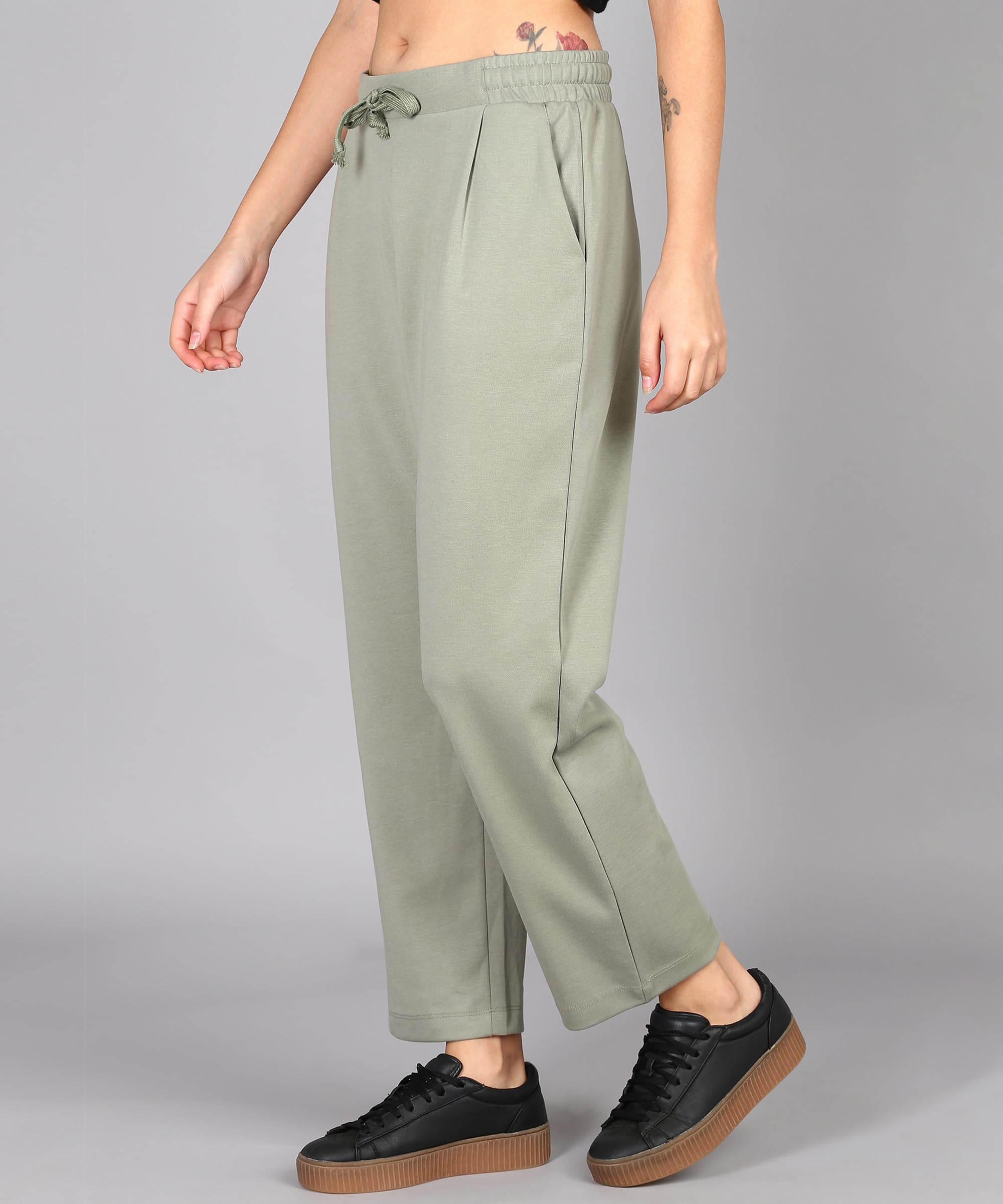 Alan Jones Clothing Green Ankle Length Trousers for Women - Image 3