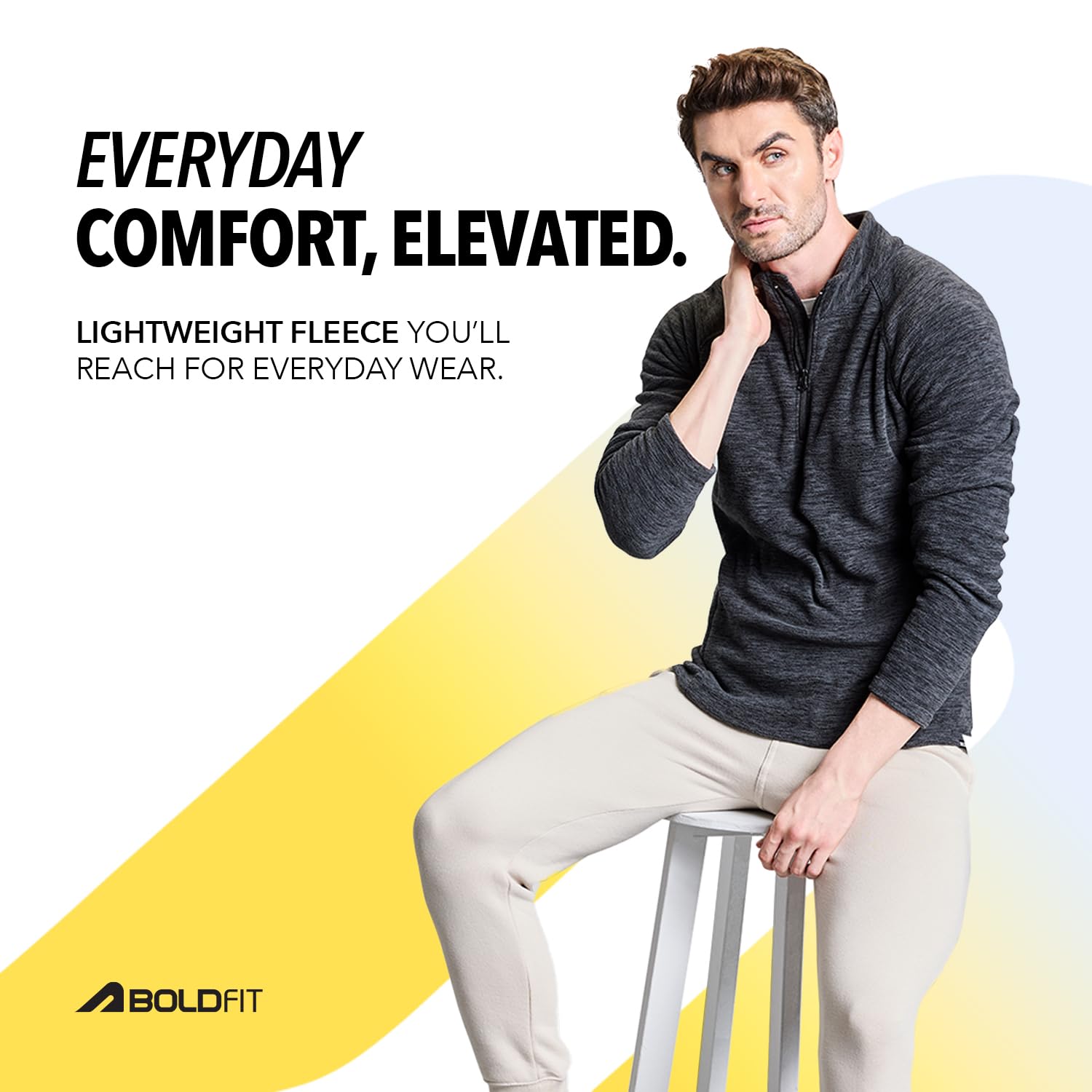 Boldfit Men's Tailored Fit Sweatshirt - Blue - Image 3