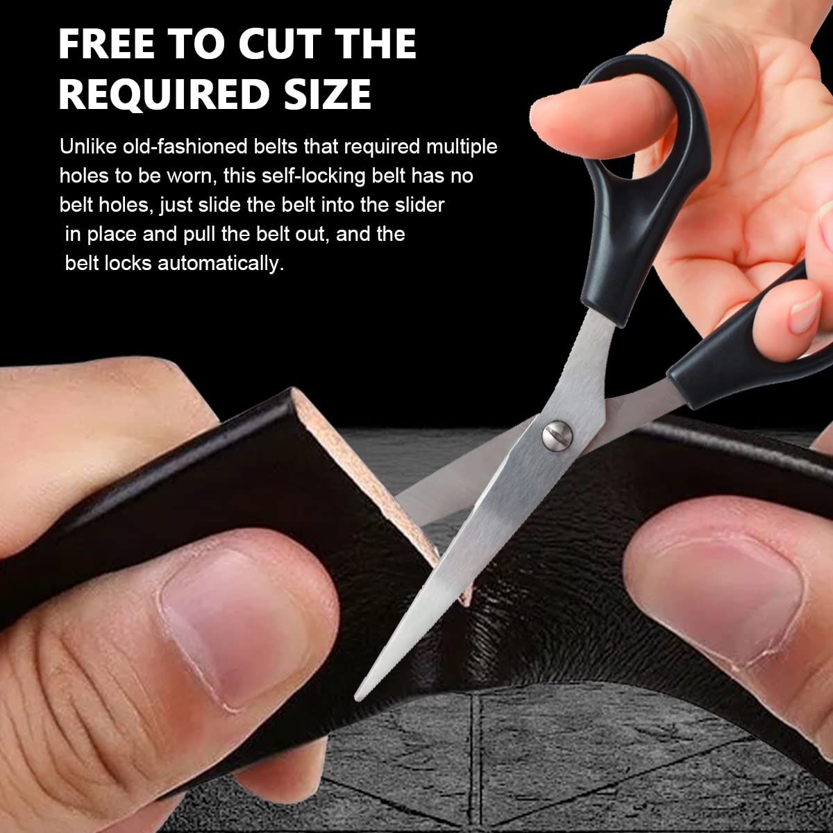 GUSTAVE Men's Leather Belt - Black - Image 5