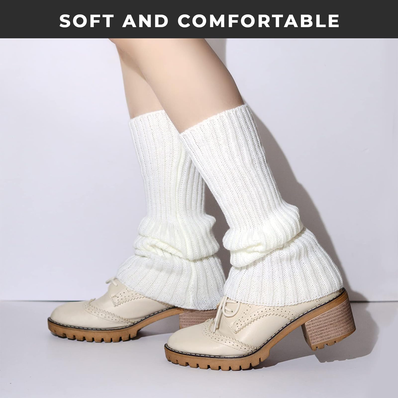 PANCA Woolen Leg Warmers for Women & Girls - White - Image 4