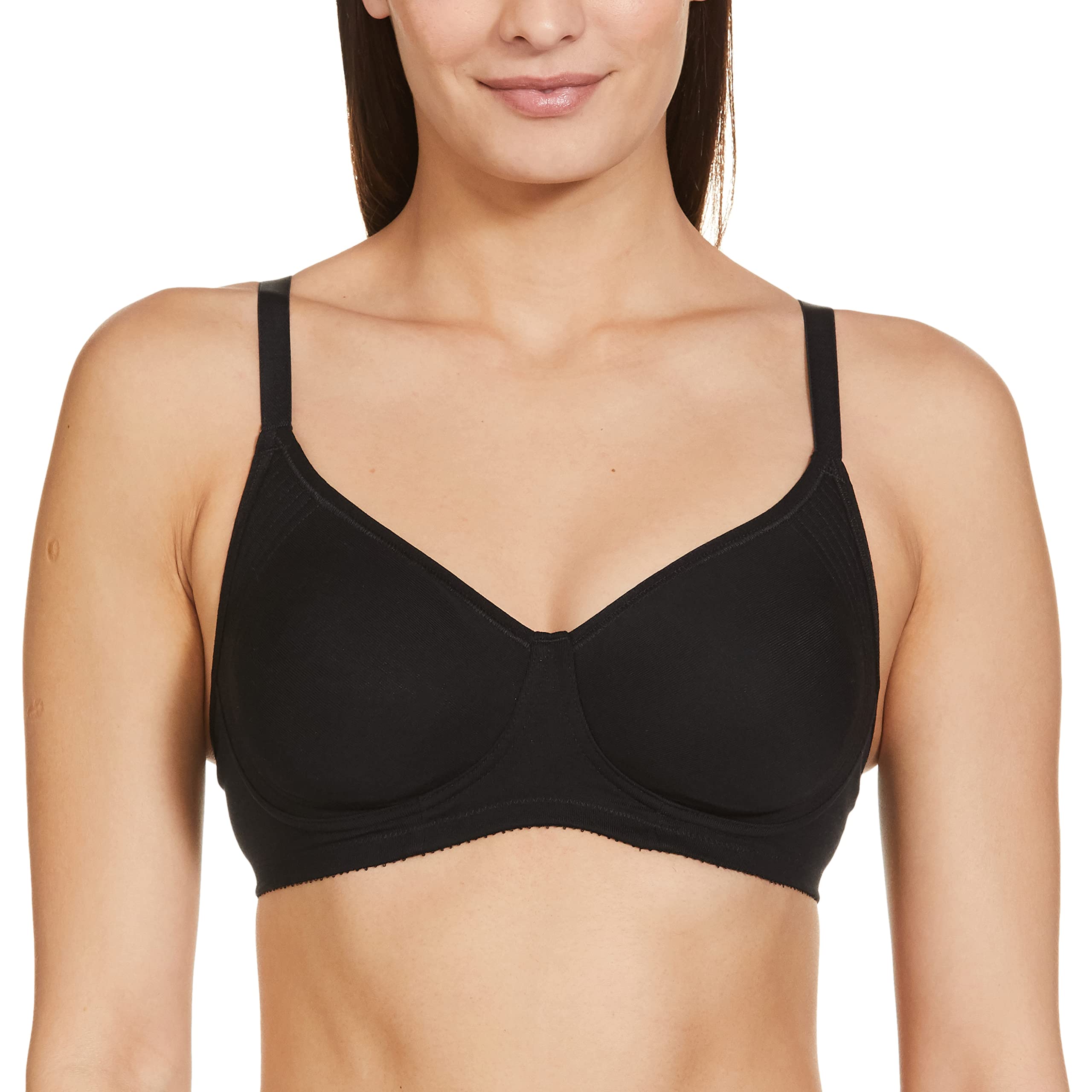 Enamor Supima Cotton Bra for Women - Non-Padded Wirefree Black