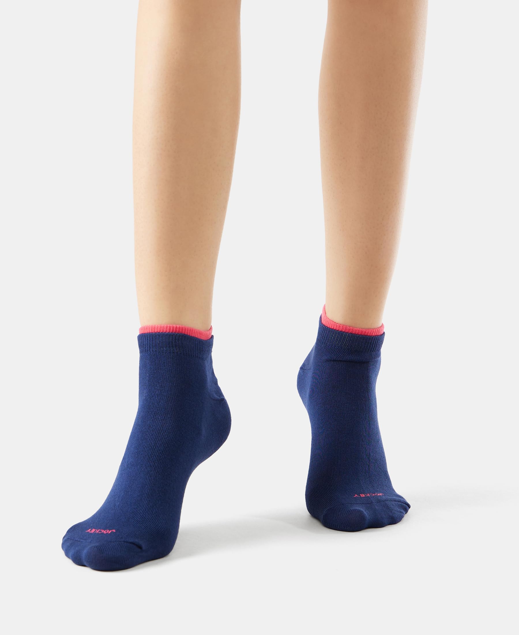 Jockey Women's Low Ankle Socks - Imperial Blue & Raspberry - Image 4