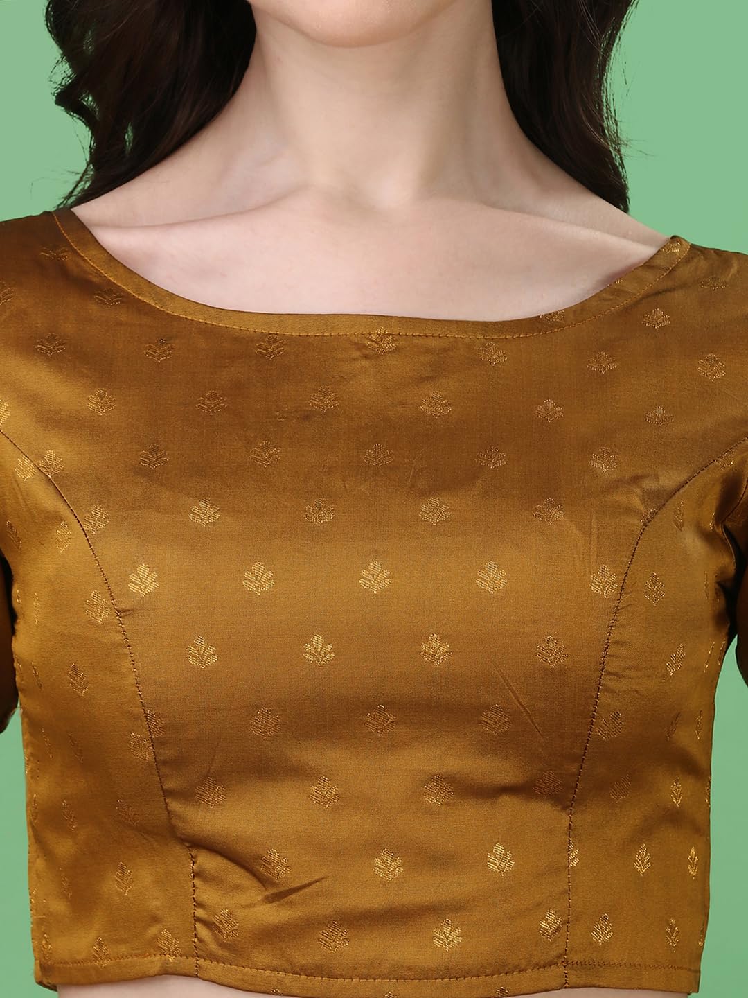 GarbGlide Women Indian Ethnic Blouse - Brown - Image 5
