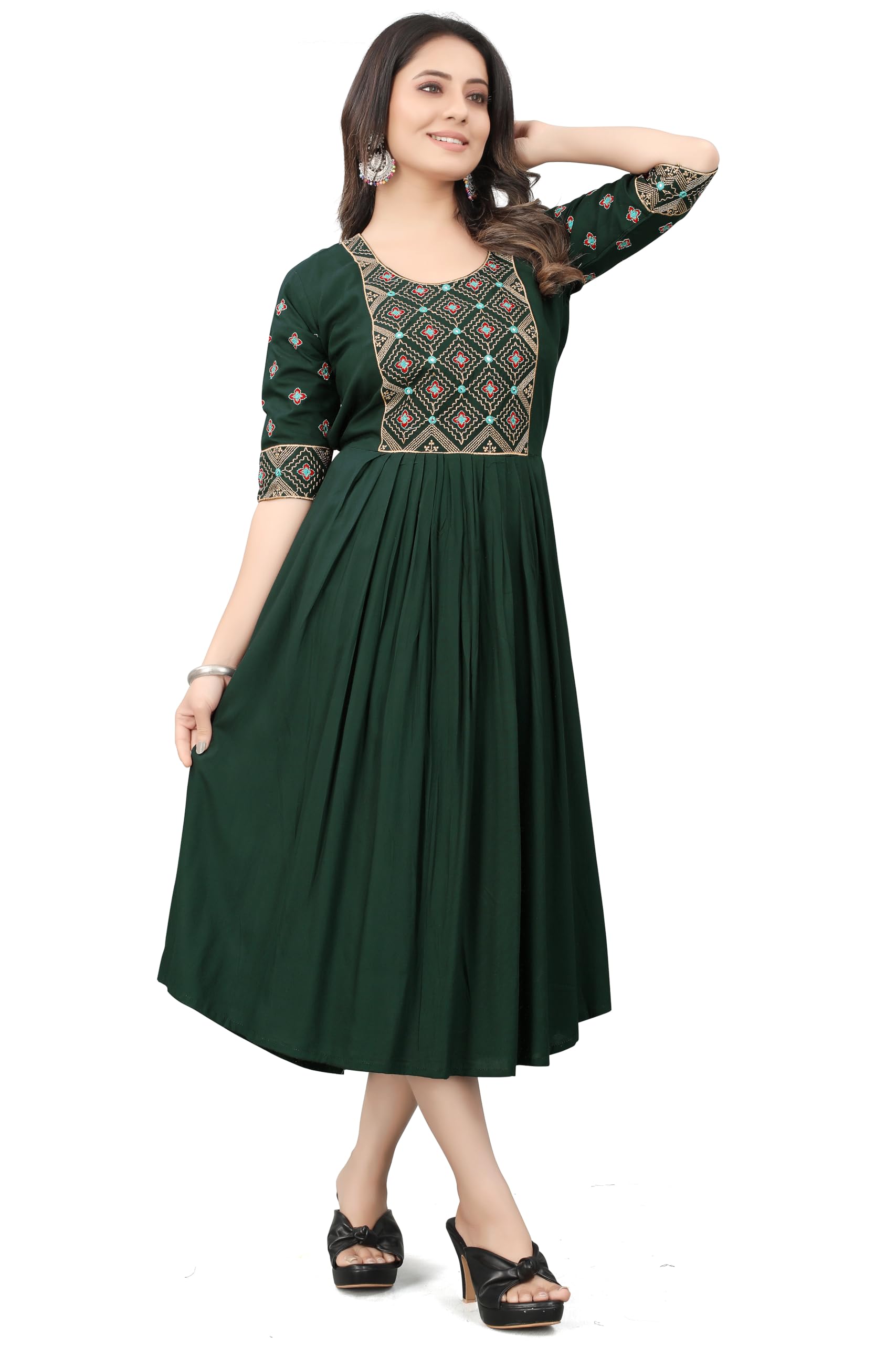 GarbGlide Rayon Embroidery Kurta for Women - Purple - Image 2