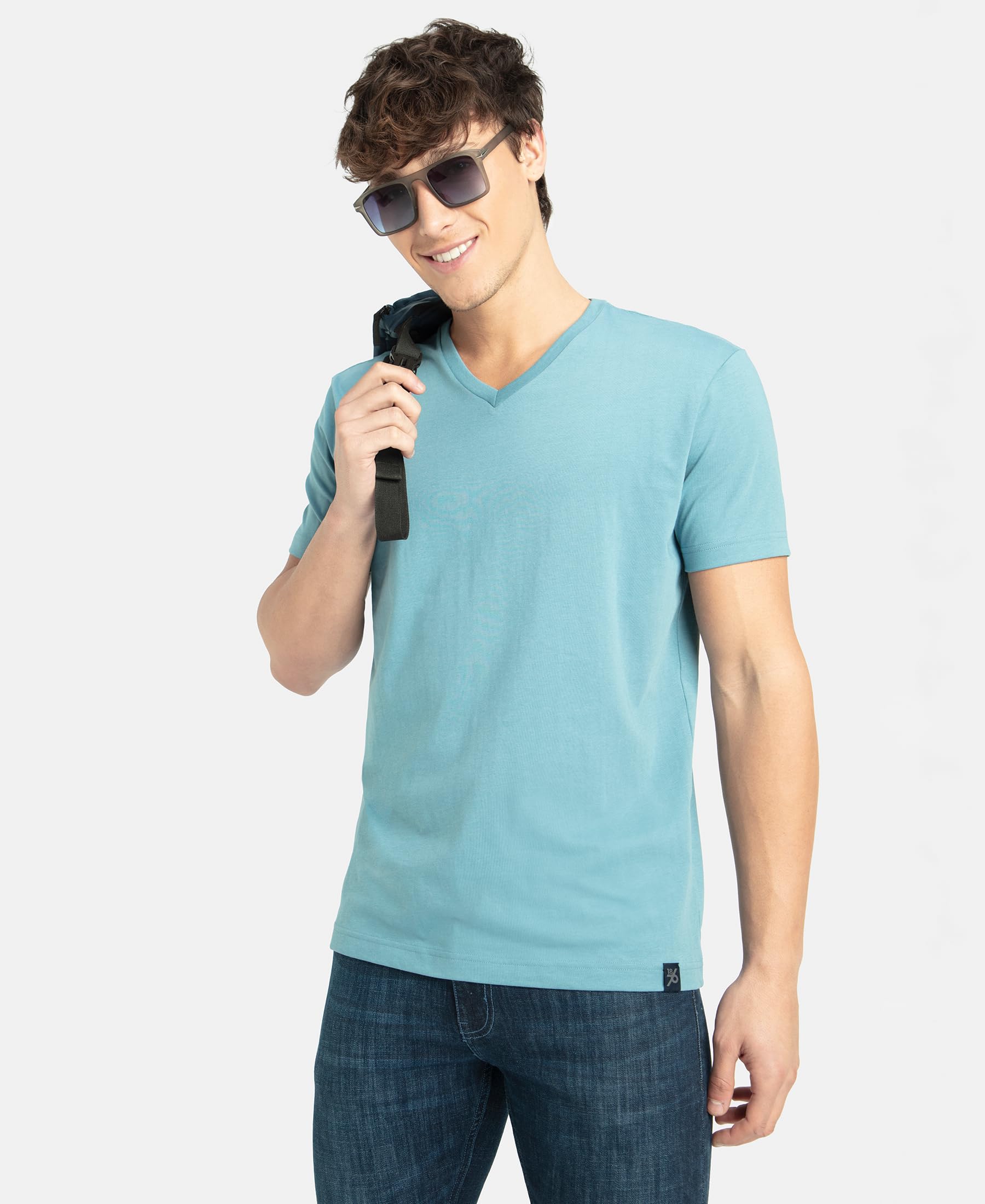 Jockey Men's V Neck T-Shirt - Provincial Blue - Image 5