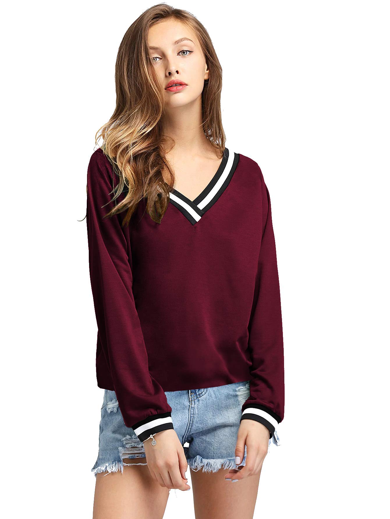 Fabricorn Cotton T-Shirt for Women - Wine Full Sleeve - Image 4