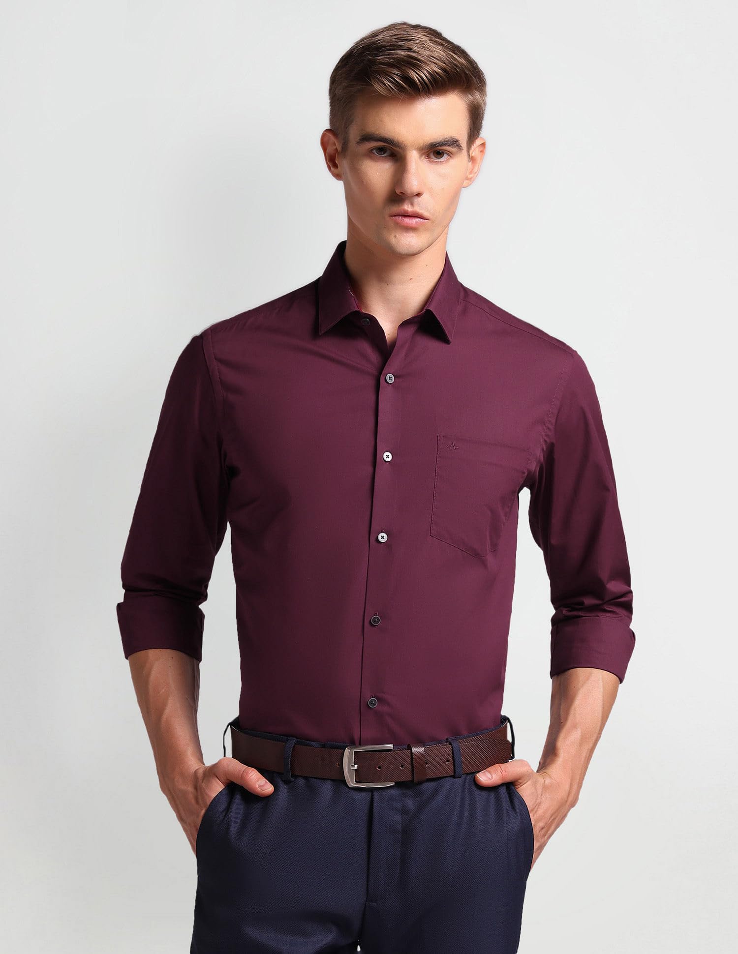 Arrow Men's Maroon Slim Fit Shirt - Image 2