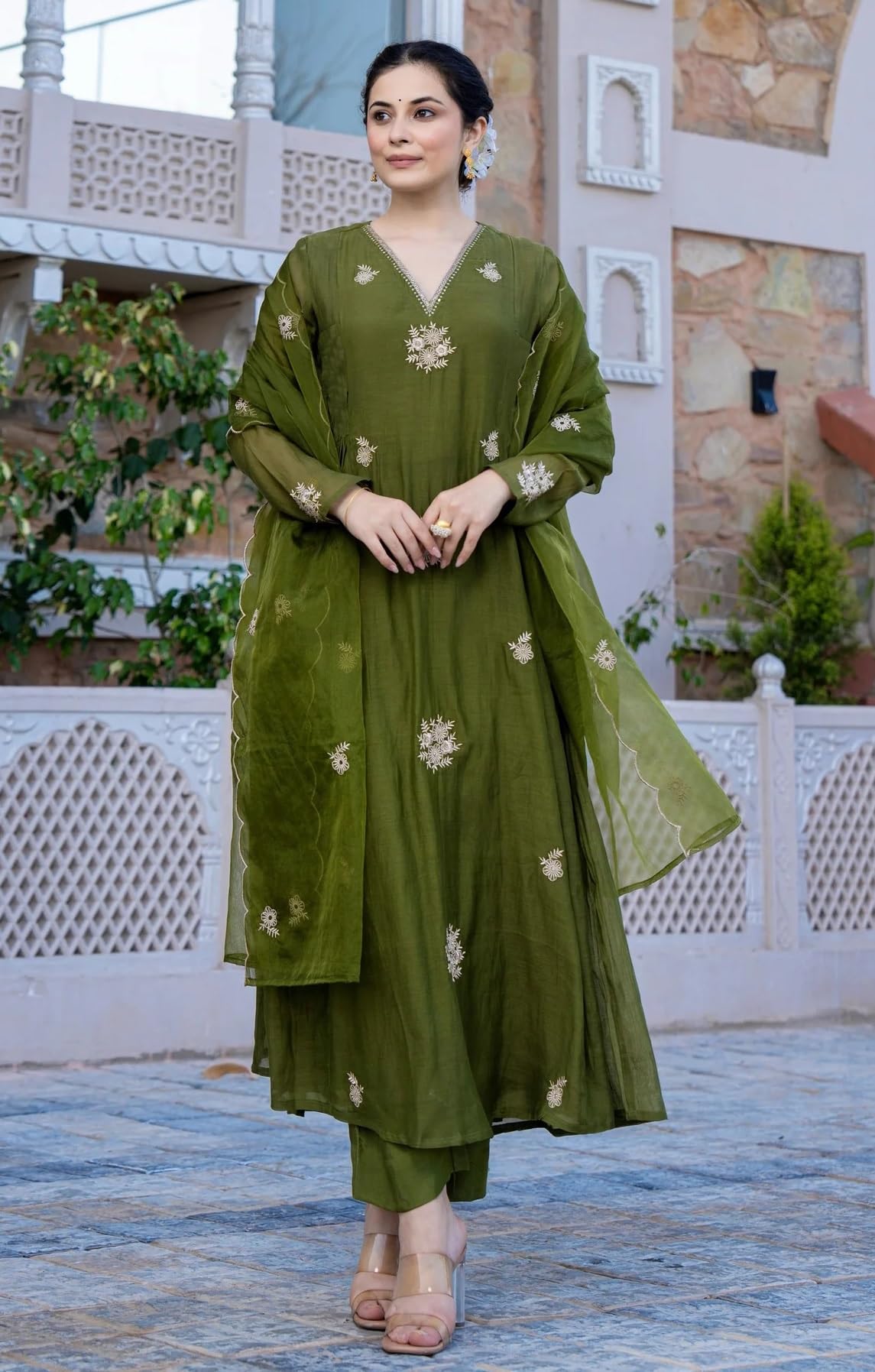 Nermosa Green Anarkali Kurta for Women - Image 4