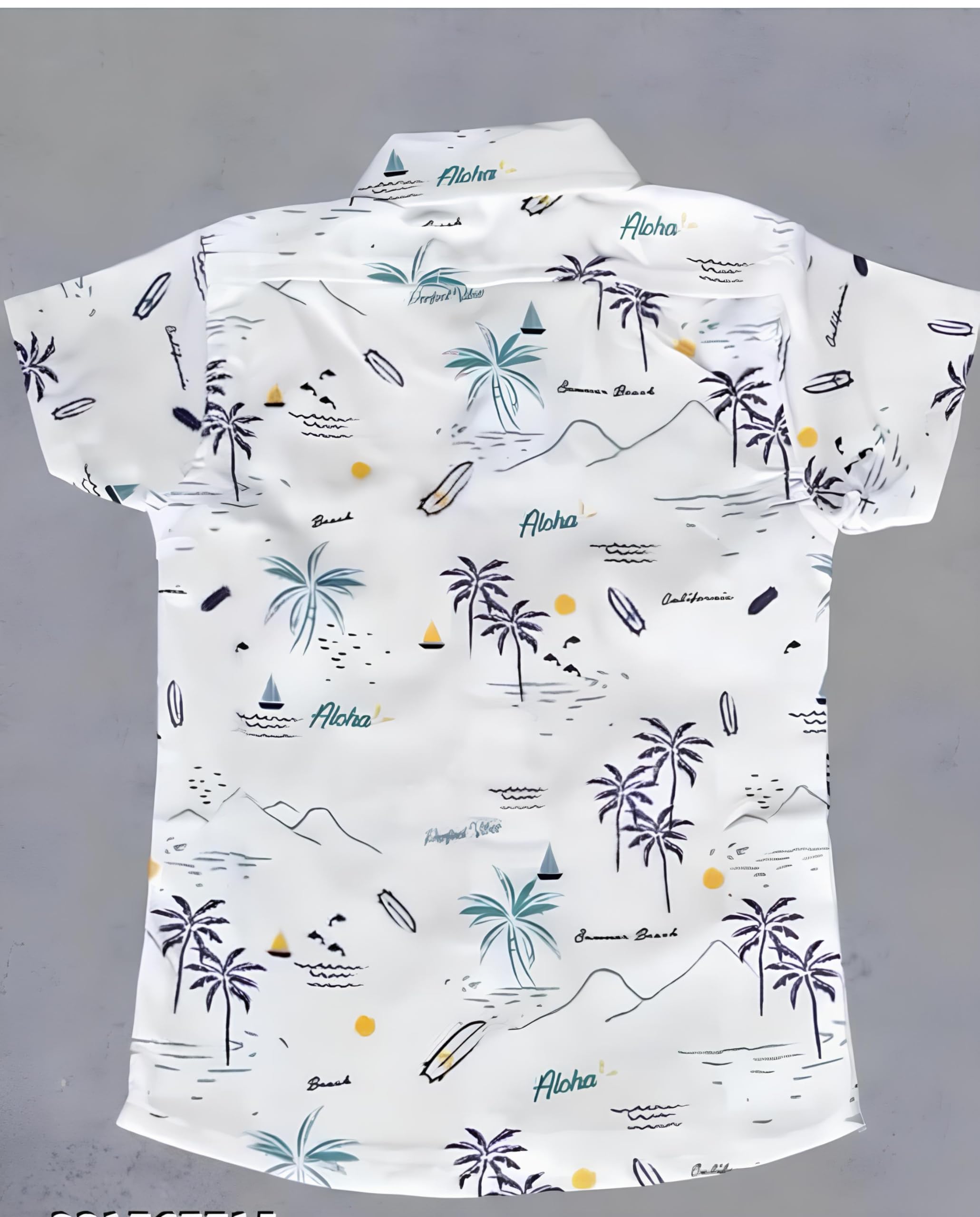 Vikita Enterprise Boys Tropical Hawaiian Shirt - White - Image 4