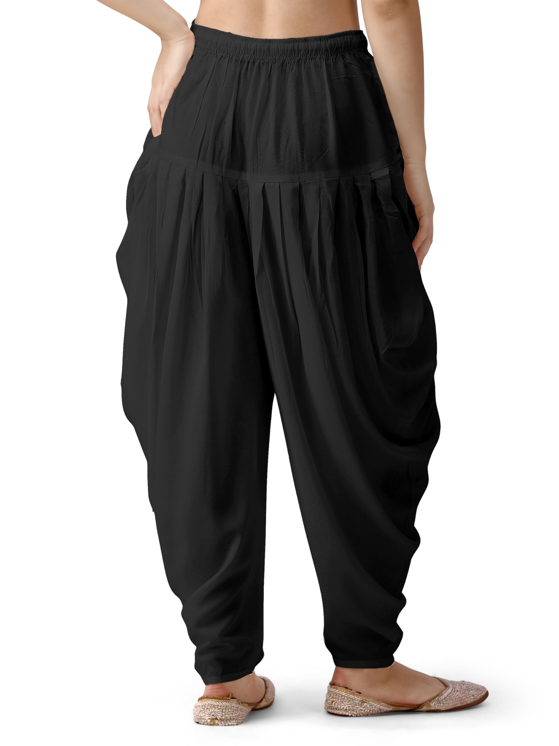 Mehrang Women's Rayon Dhoti Pant - Black - Image 4