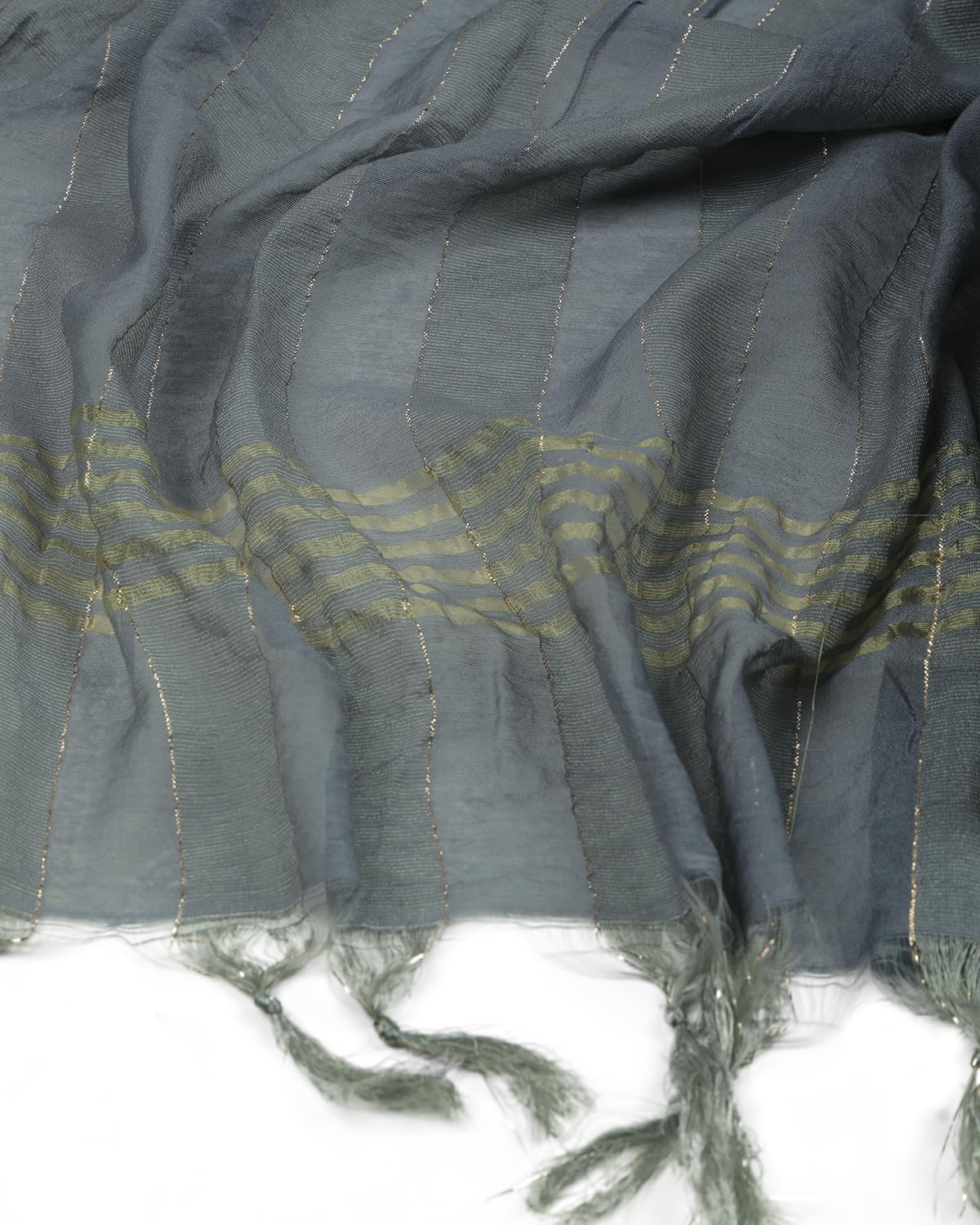 Sun Fashion Women's Cotton Blend Chudithar Material - Grey - Image 3