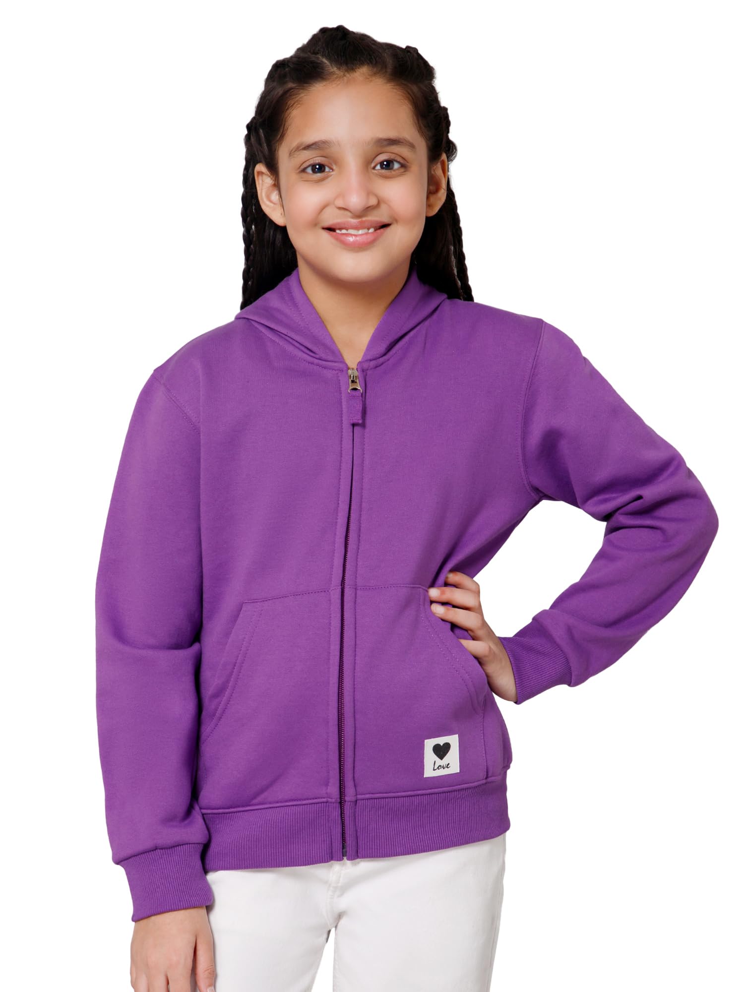 Alan Jones Clothing Purple Zipper Hoodie for Girls
