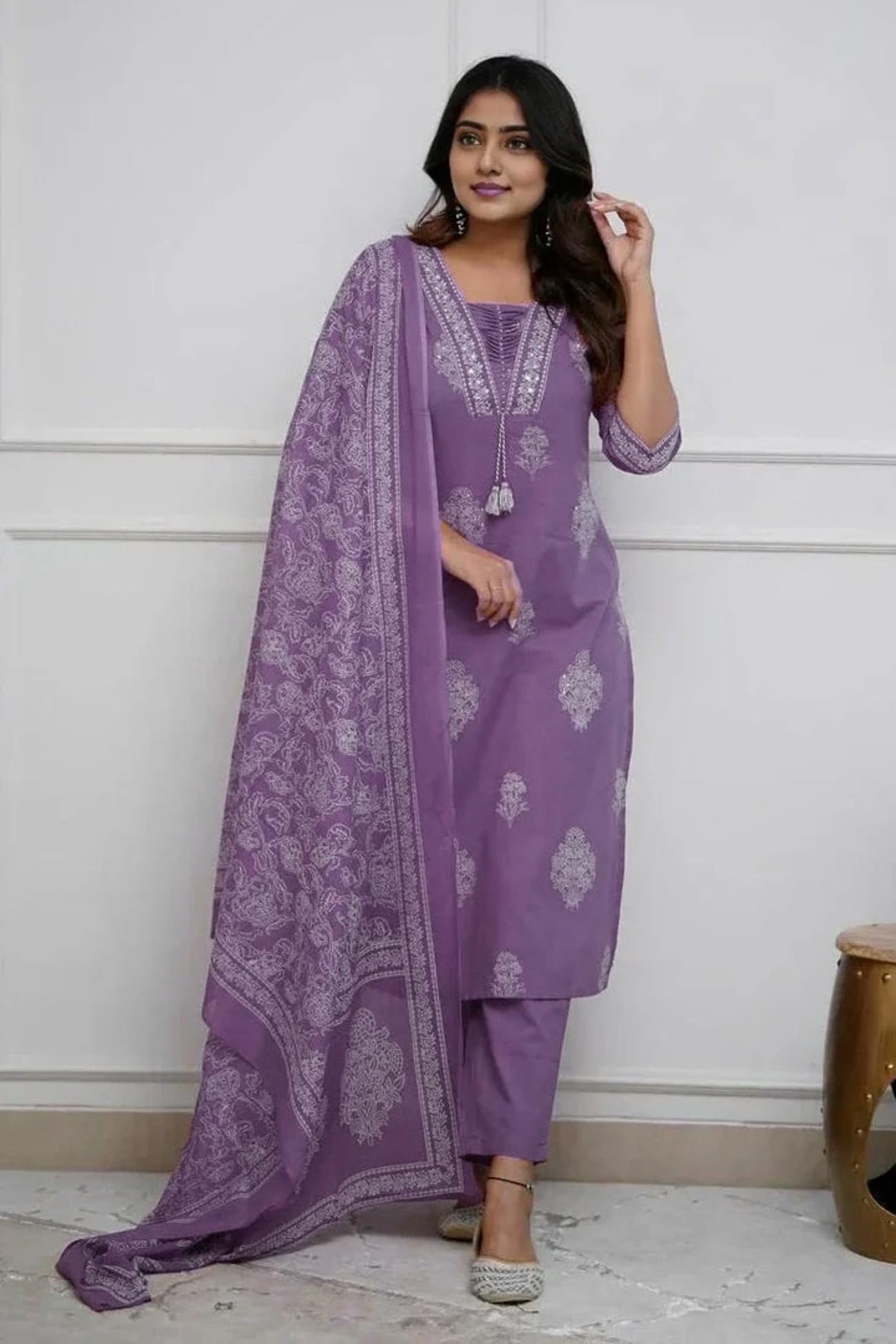 PARTHVI Purple Kurta Set for Women - Image 4