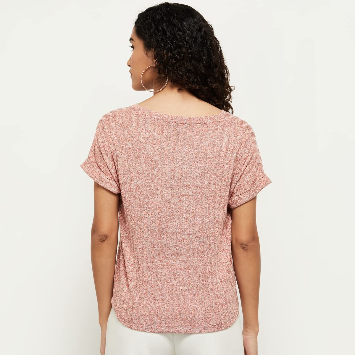 Max Women Textured Round Neck T-Shirt - Image 5