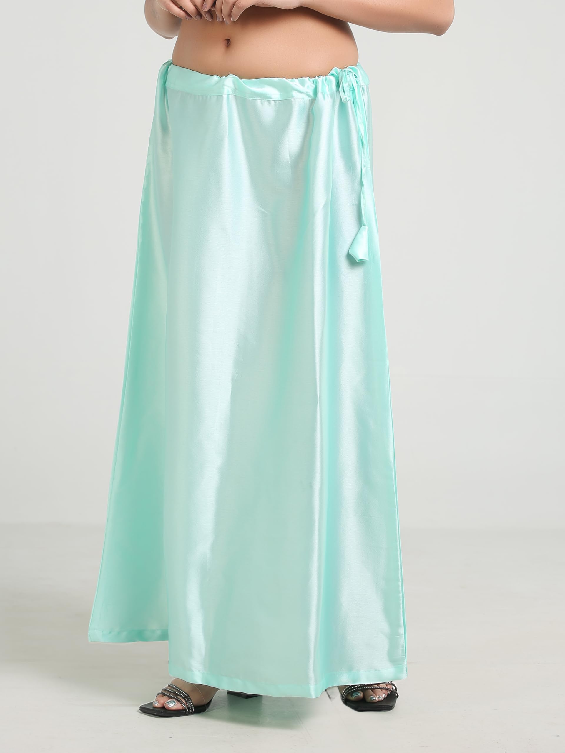 Madhu Fashion Women's Satin Saree Petticoat - Pista Green - Image 4