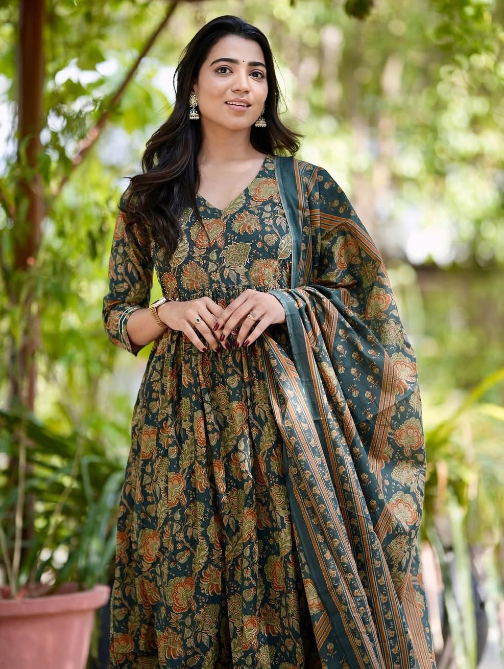 KLOSIA Women Viscose Printed Anarkali Kurta - Image 2