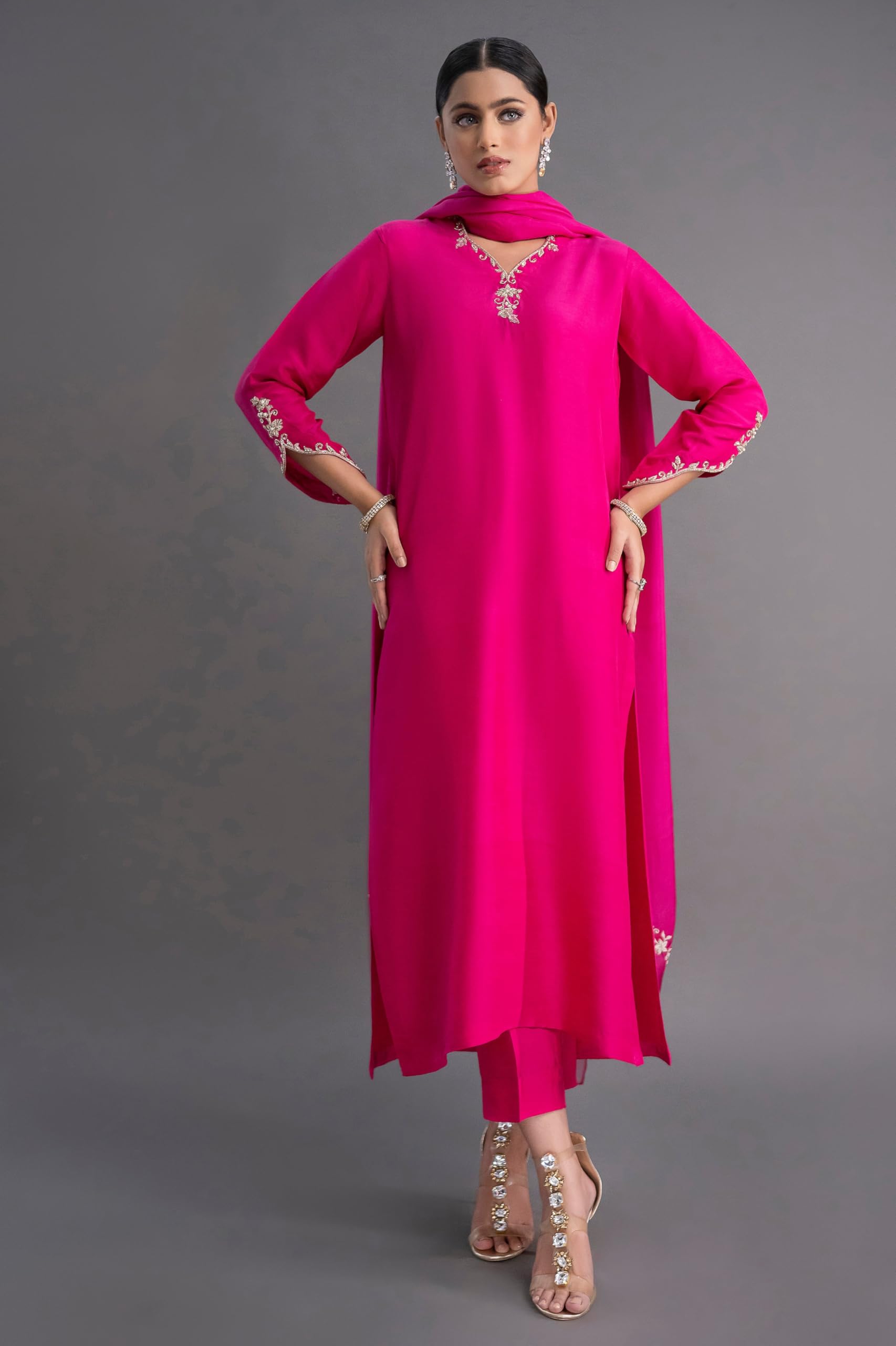 TWINLIGHT Women's Embroidered Salwar Suit - Pink - Image 5