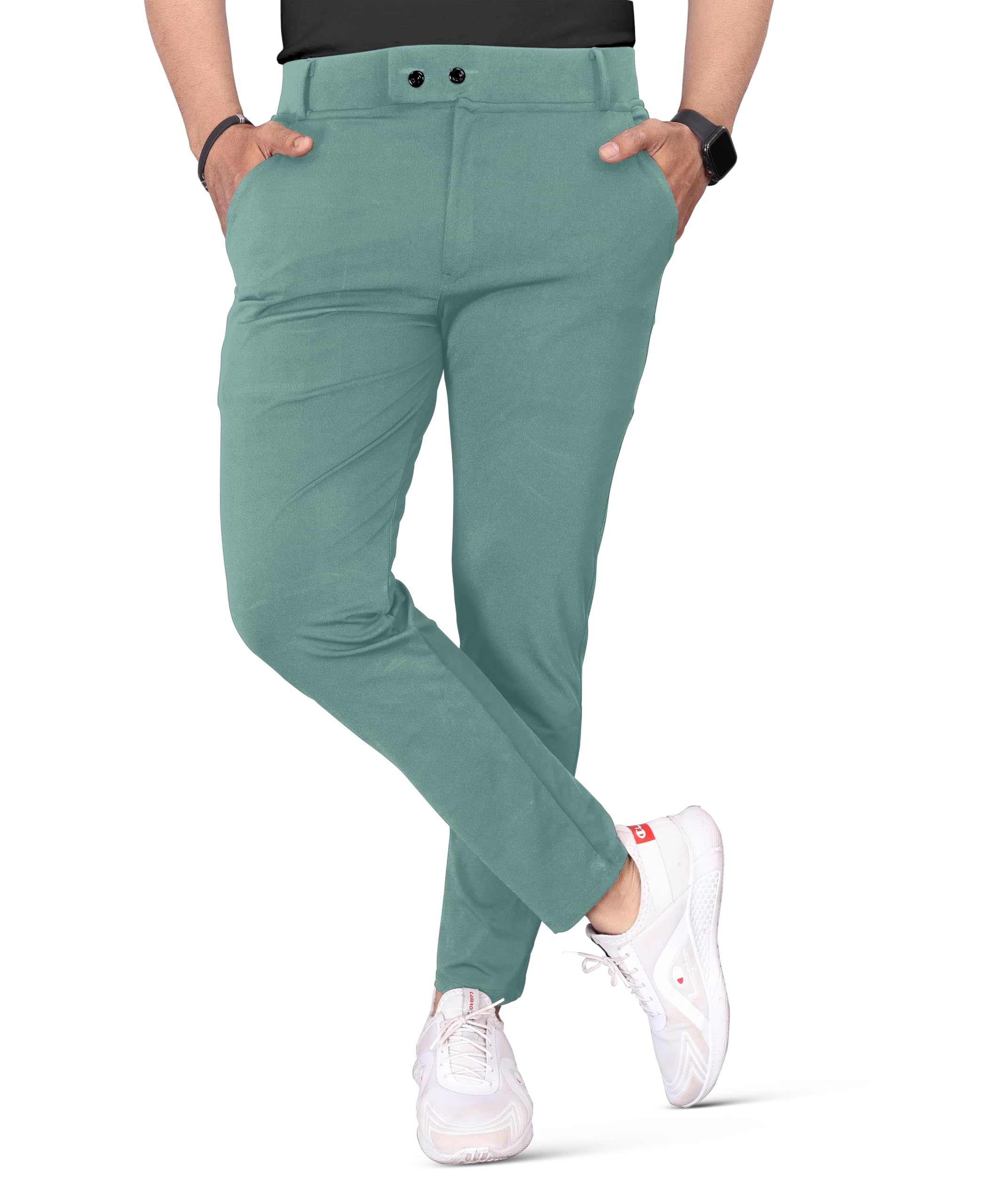 Mehrang English Green Formal Trousers for Men