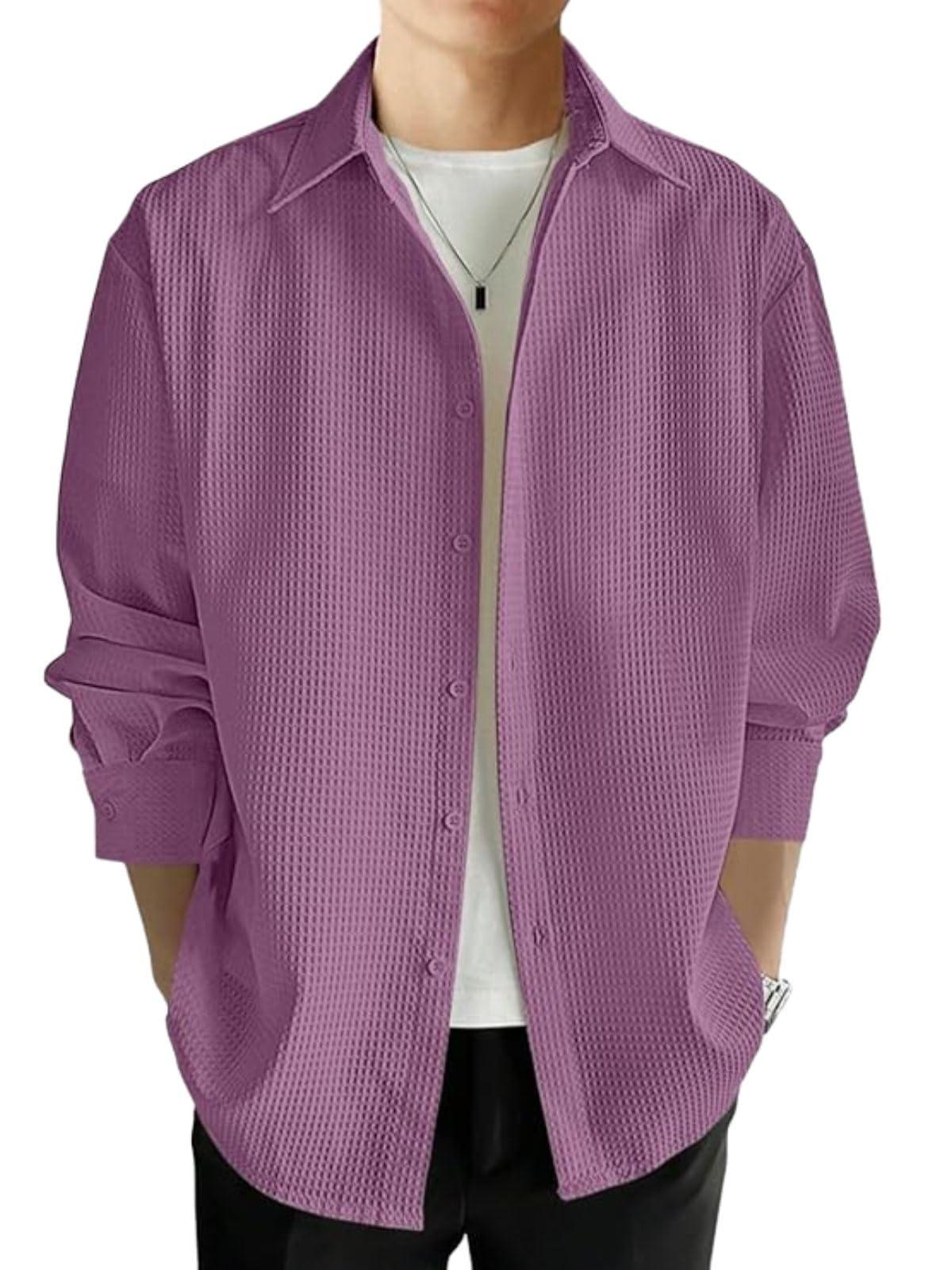 Leriya Fashion Men's Shirt - Purple
