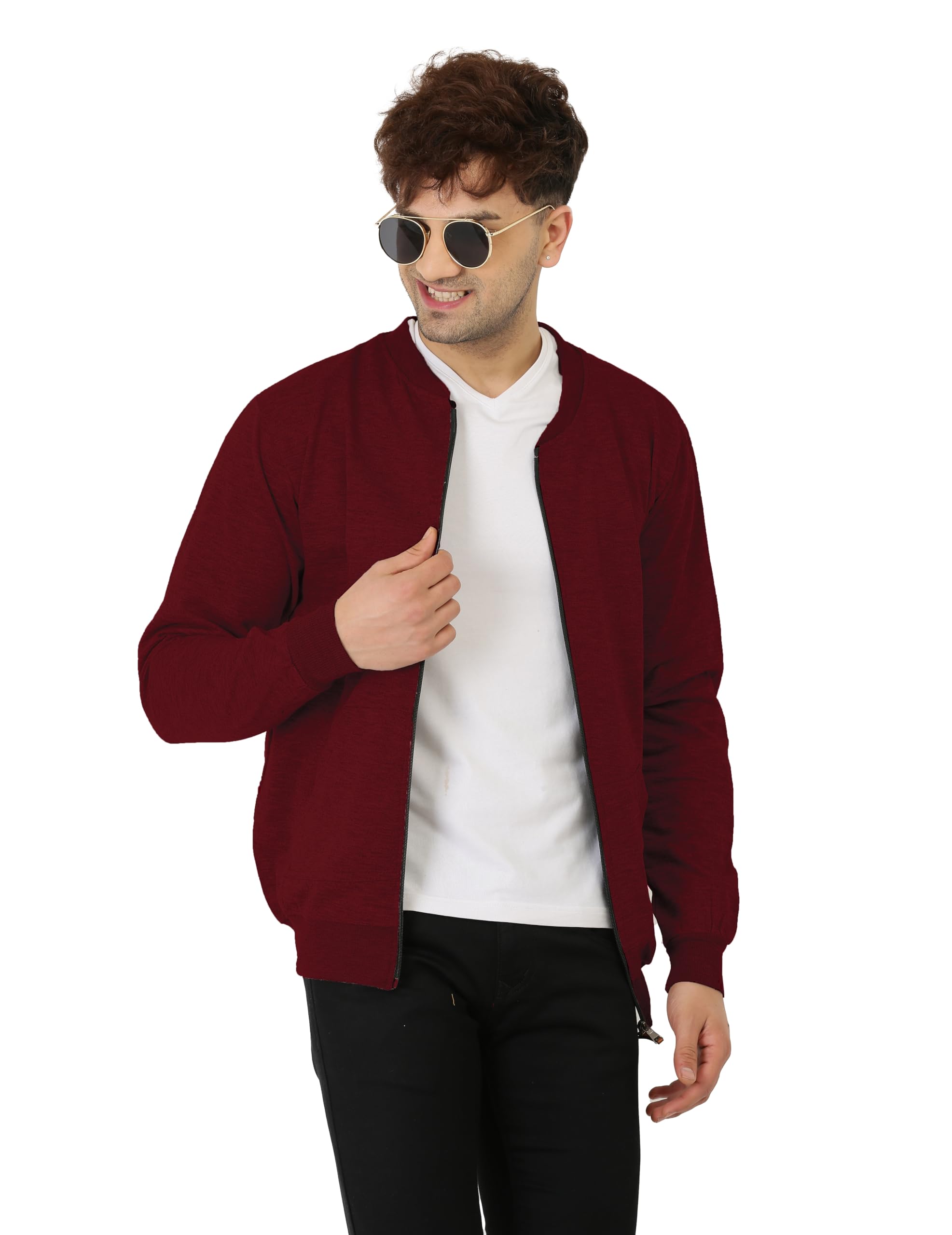 LEOTUDE Bomber Jacket for Men - Maroon - Image 3
