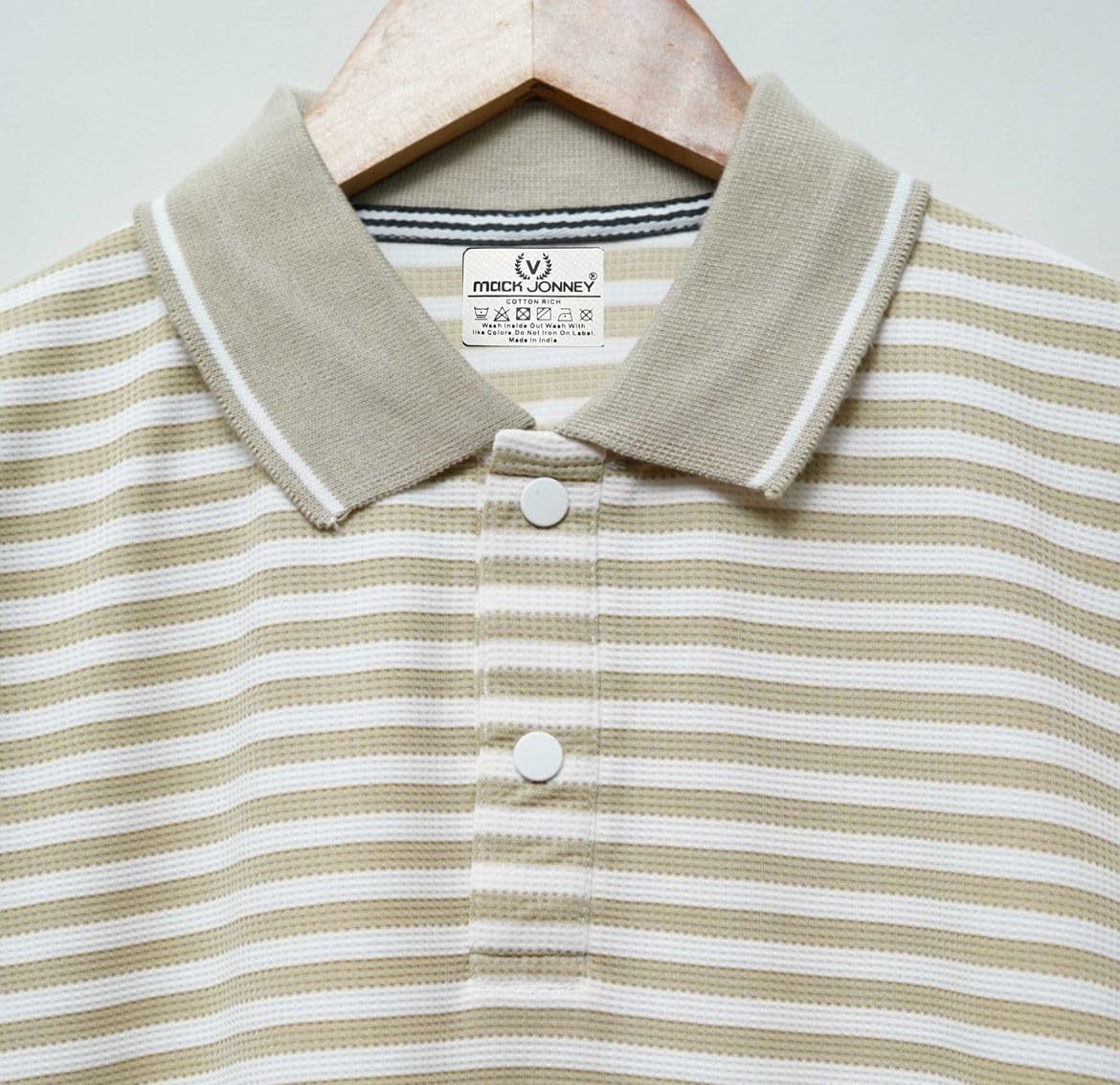 Mack Jonney Men's Striped Collar T-Shirt - Image 4