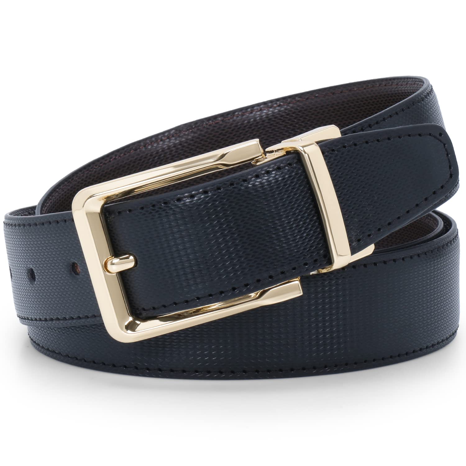Labnoft Men Leather Reversible Belt - Black - Image 2