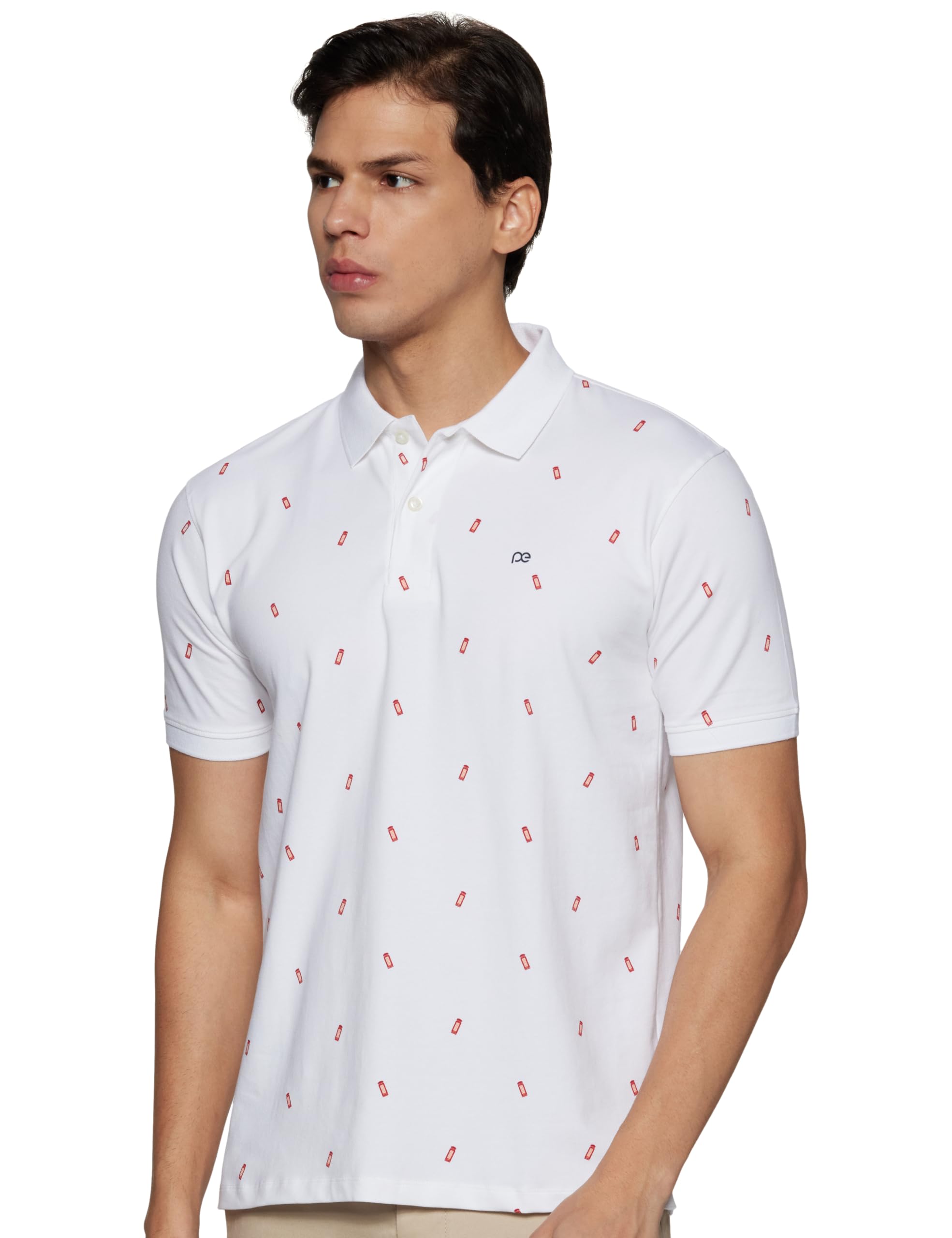 Peter England Men Printed Polo T-Shirt