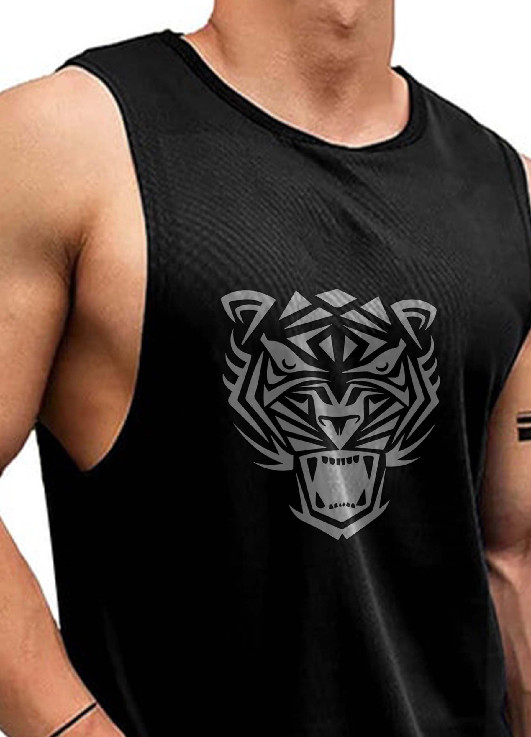 AUSK Men's Sleeveless T Shirt - Black - Image 3