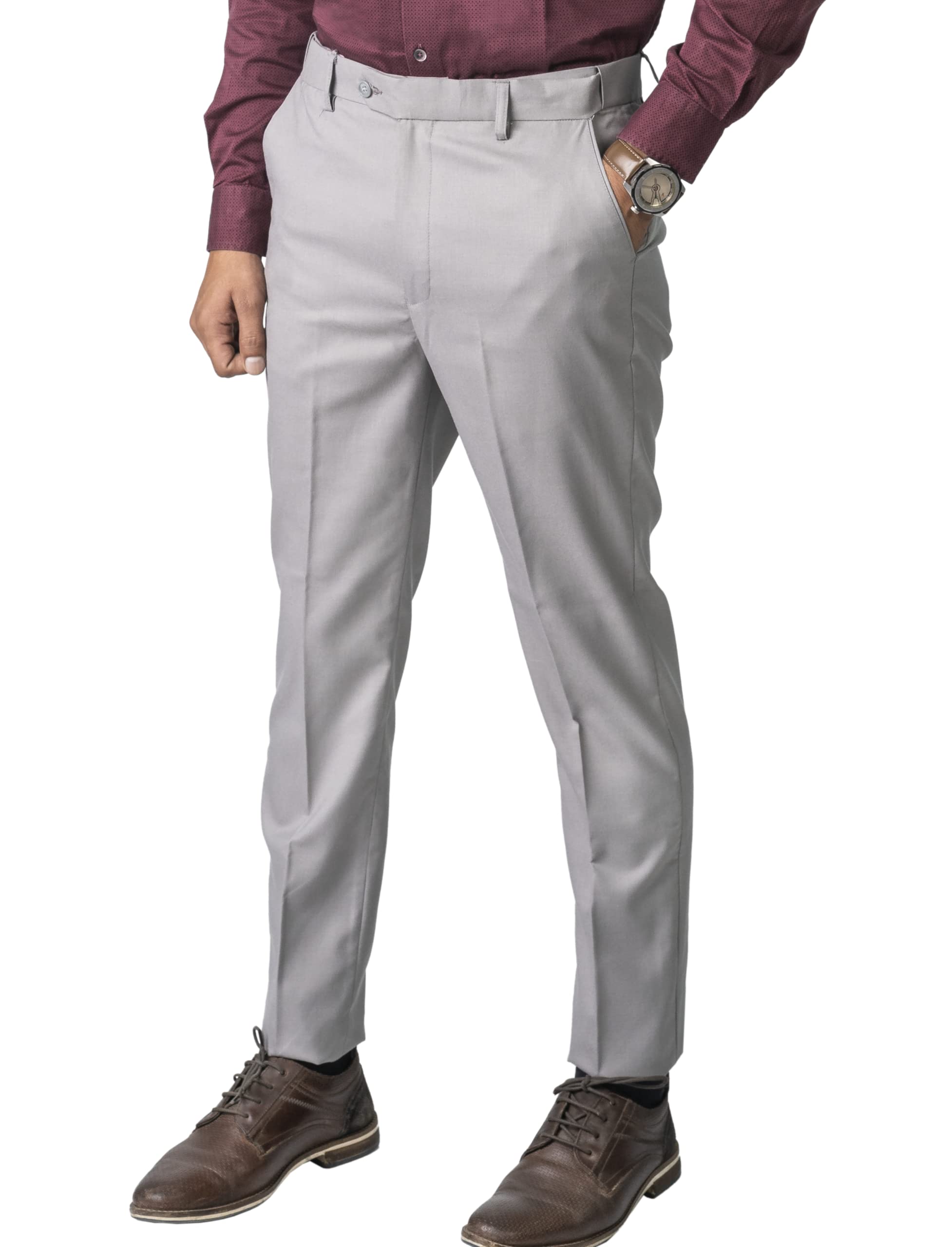 Jack and Jini Men's Formal Pant - Light Grey - Image 2