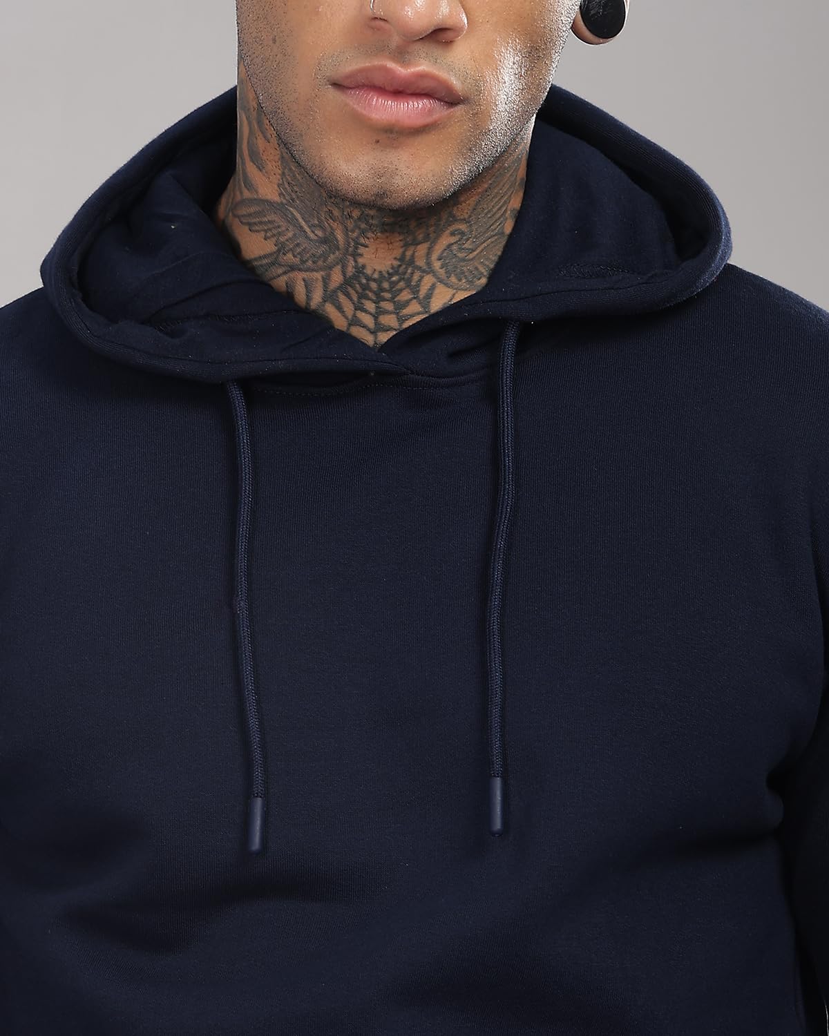 ADRO Men Fleece Hooded Hoodie - Navy - Image 2