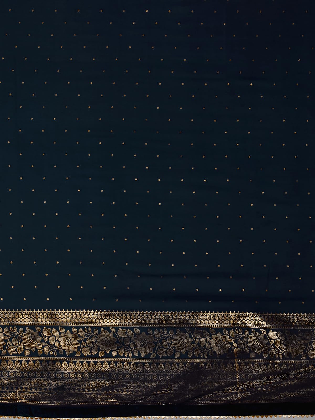 SAMAH Women's Georgette Saree - Navy Blue - Image 5