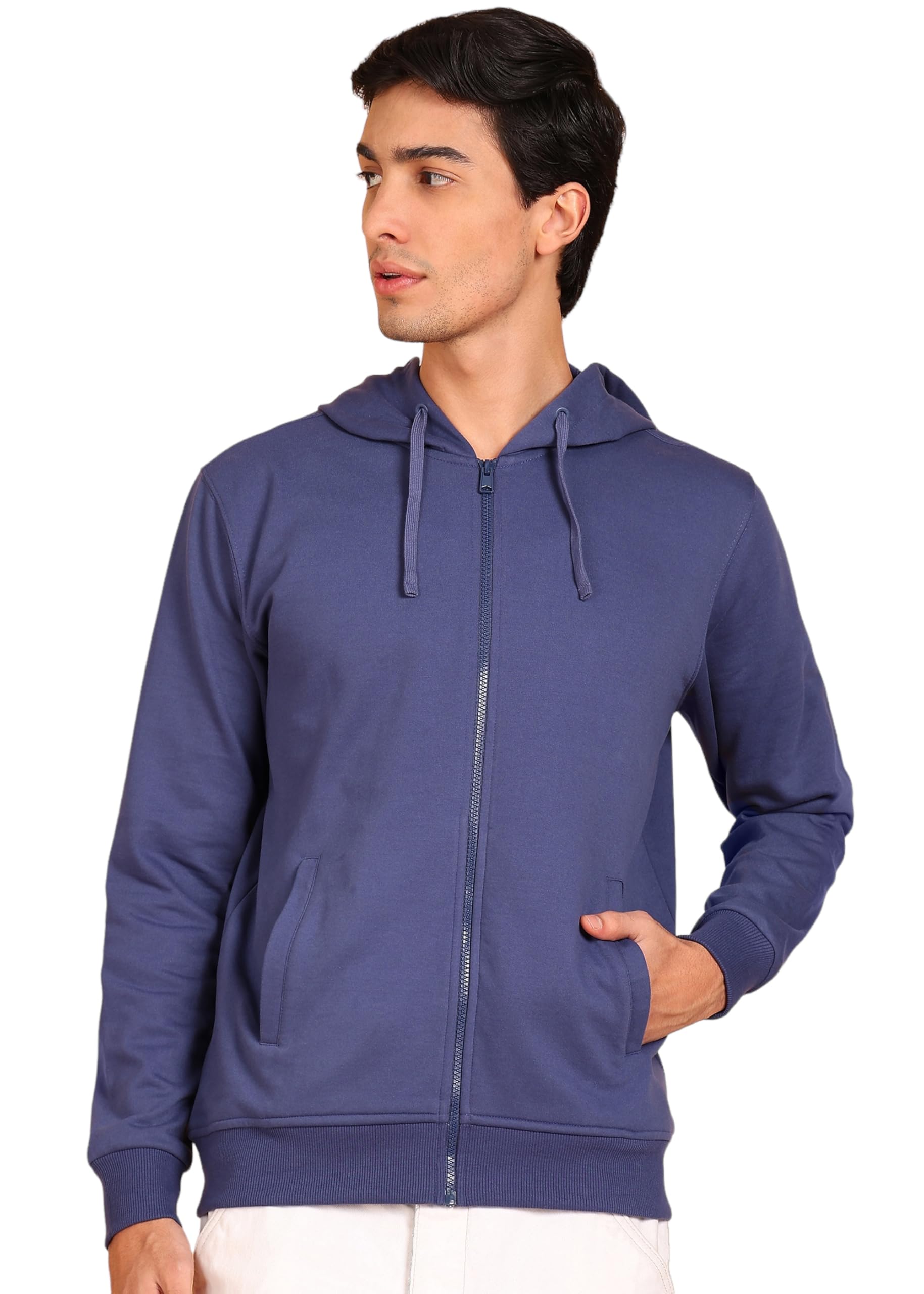 Alan Jones Men's Blue Zipper Hoodie Sweatshirt