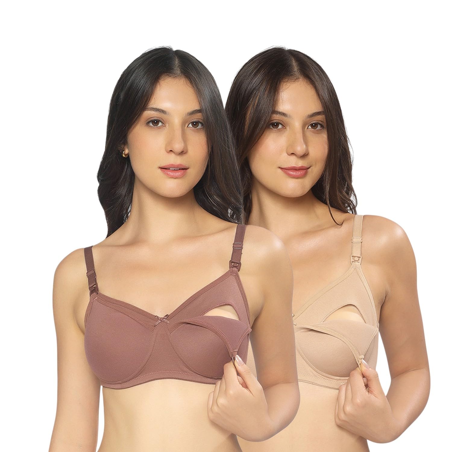 MomToBe Cotton Multicolor Feeding Bra for Women