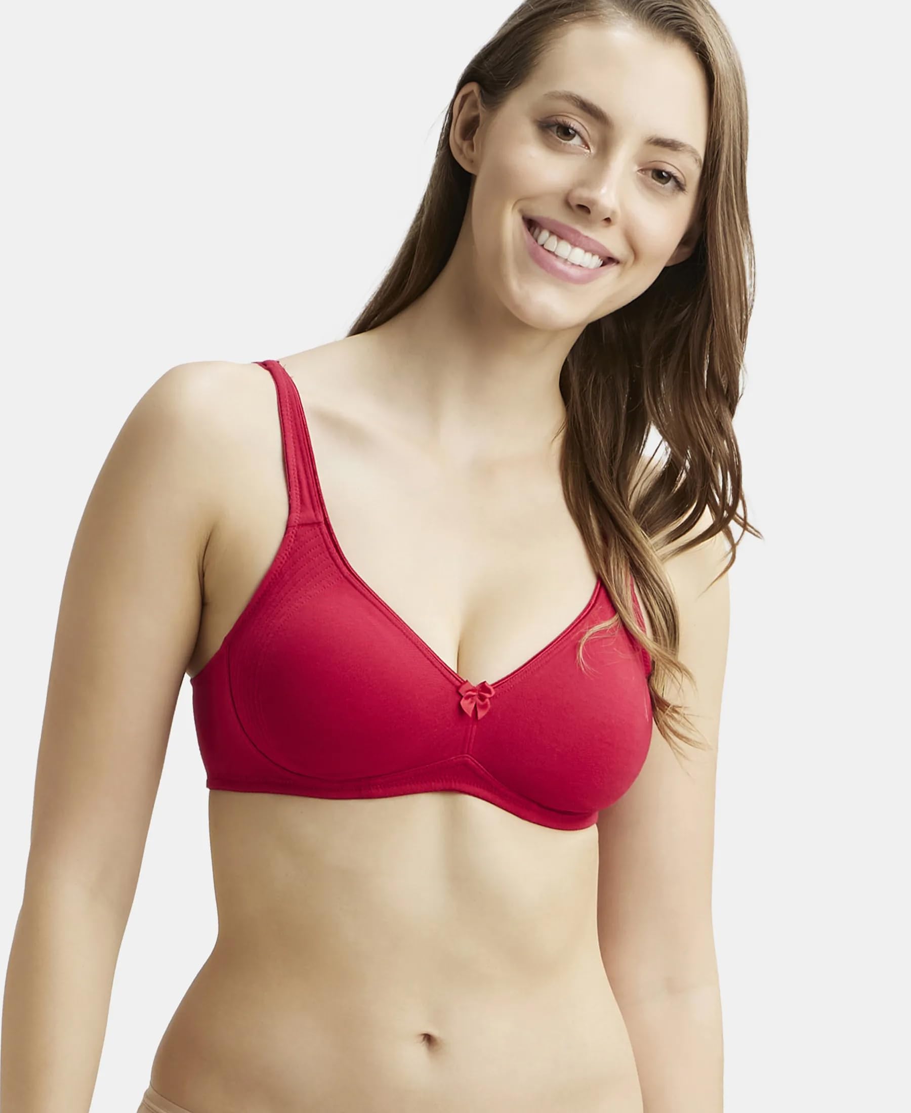 Jockey Red Wirefree Bra for Women - Image 4