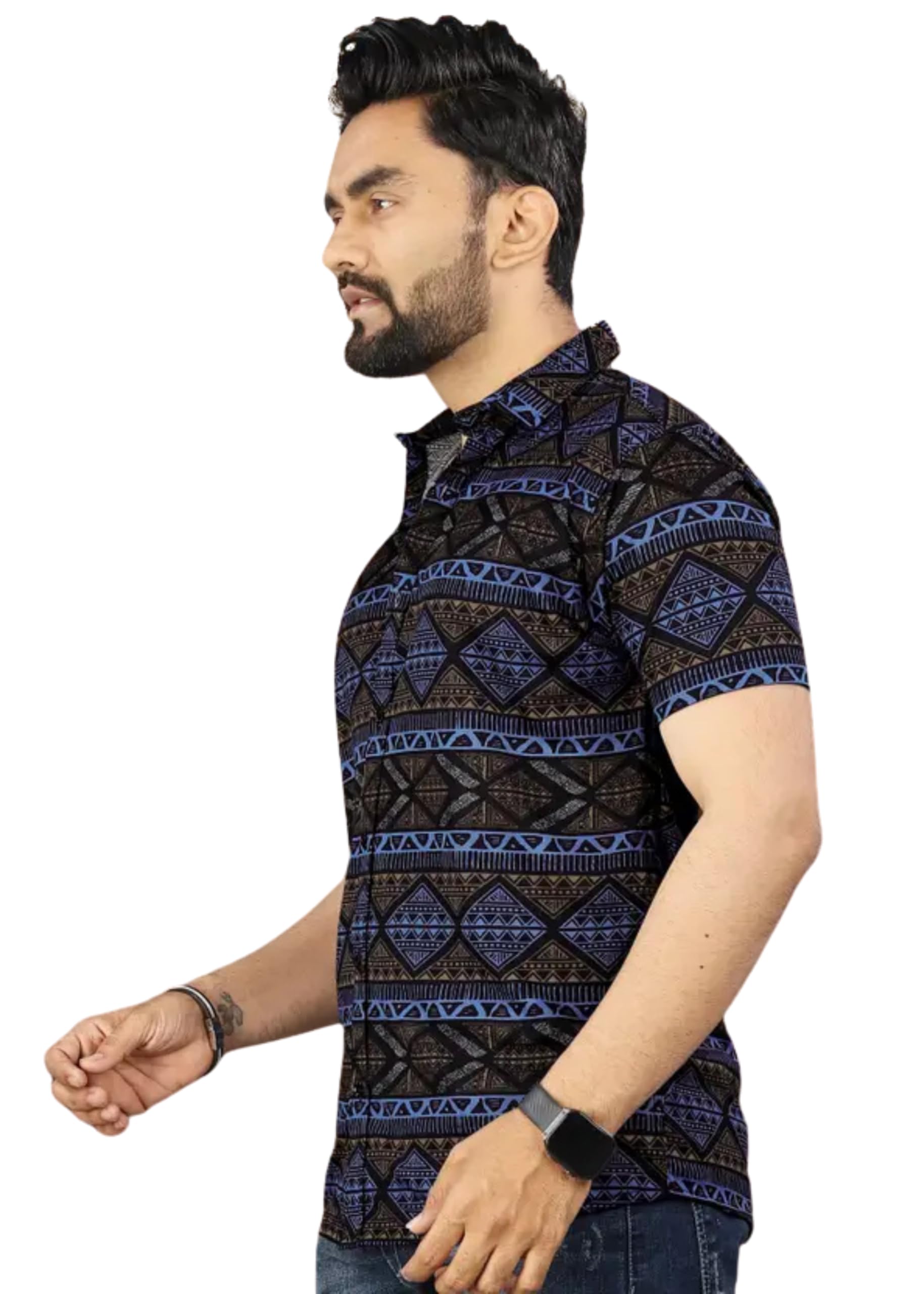 FABRIPPLE Men Polyester Casual Shirt - Black - Image 3