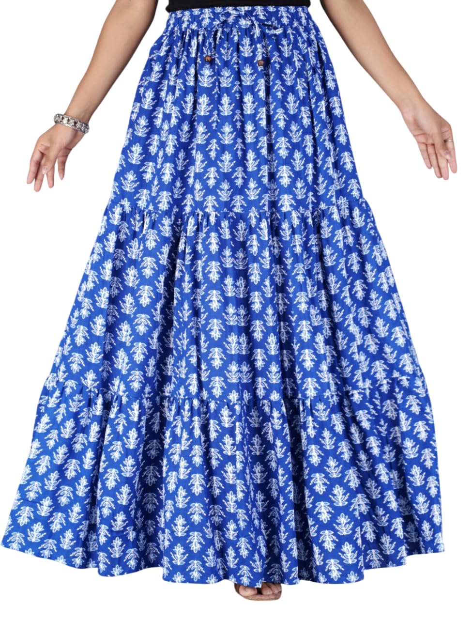 MFGIVA Floral Print Skirt for Women - Cotton
