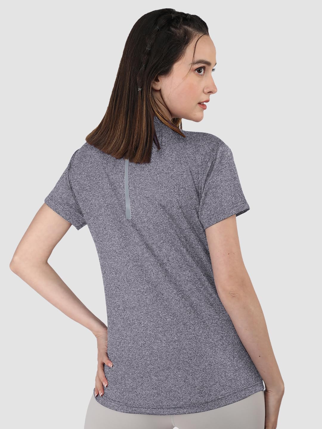 CHKOKKO Women's Gym T-Shirt - Purple - Image 4